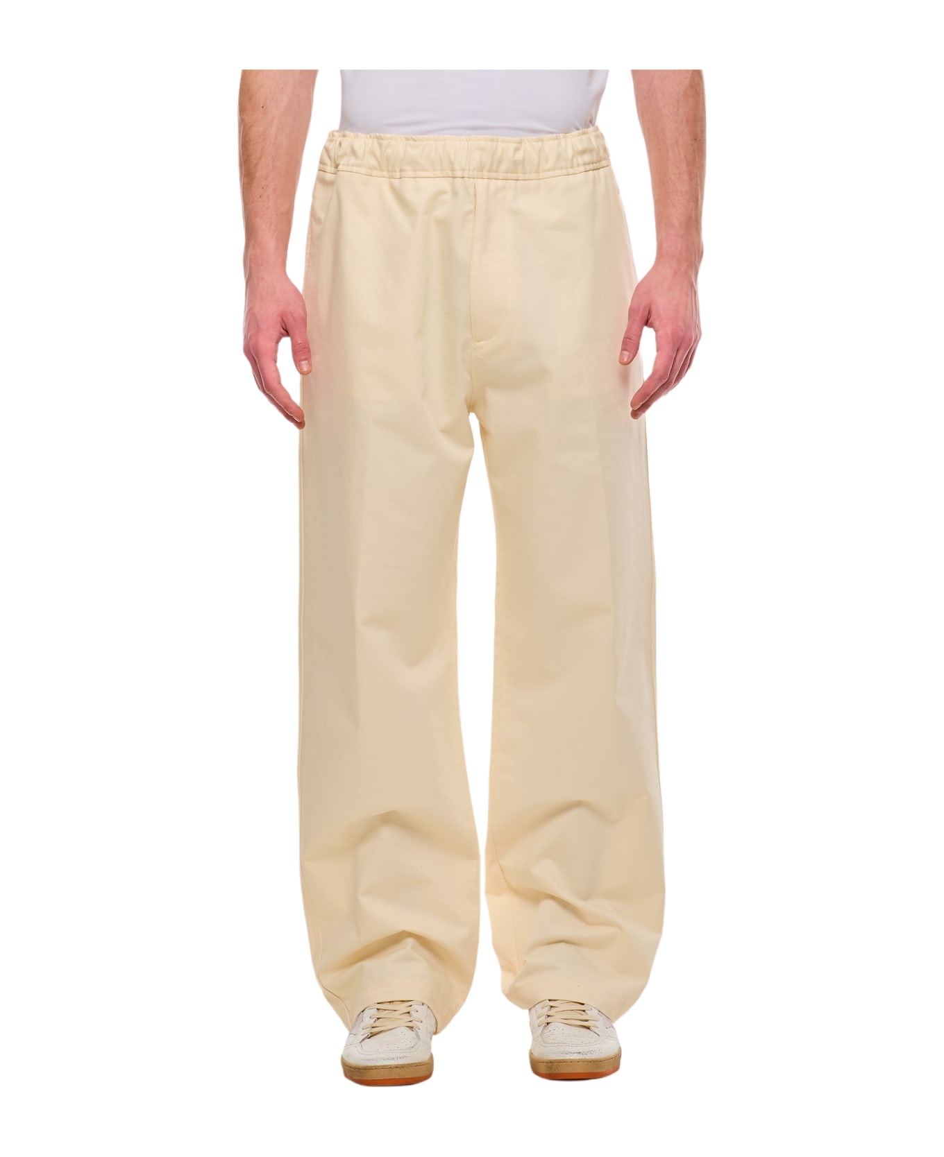 Moncler Cotton Trousers - White ボトムス