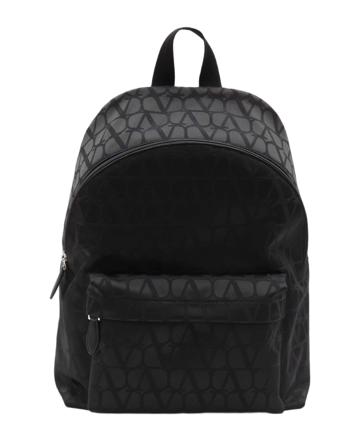Valentino Garavani Toile Iconographe Backpack - BLACK