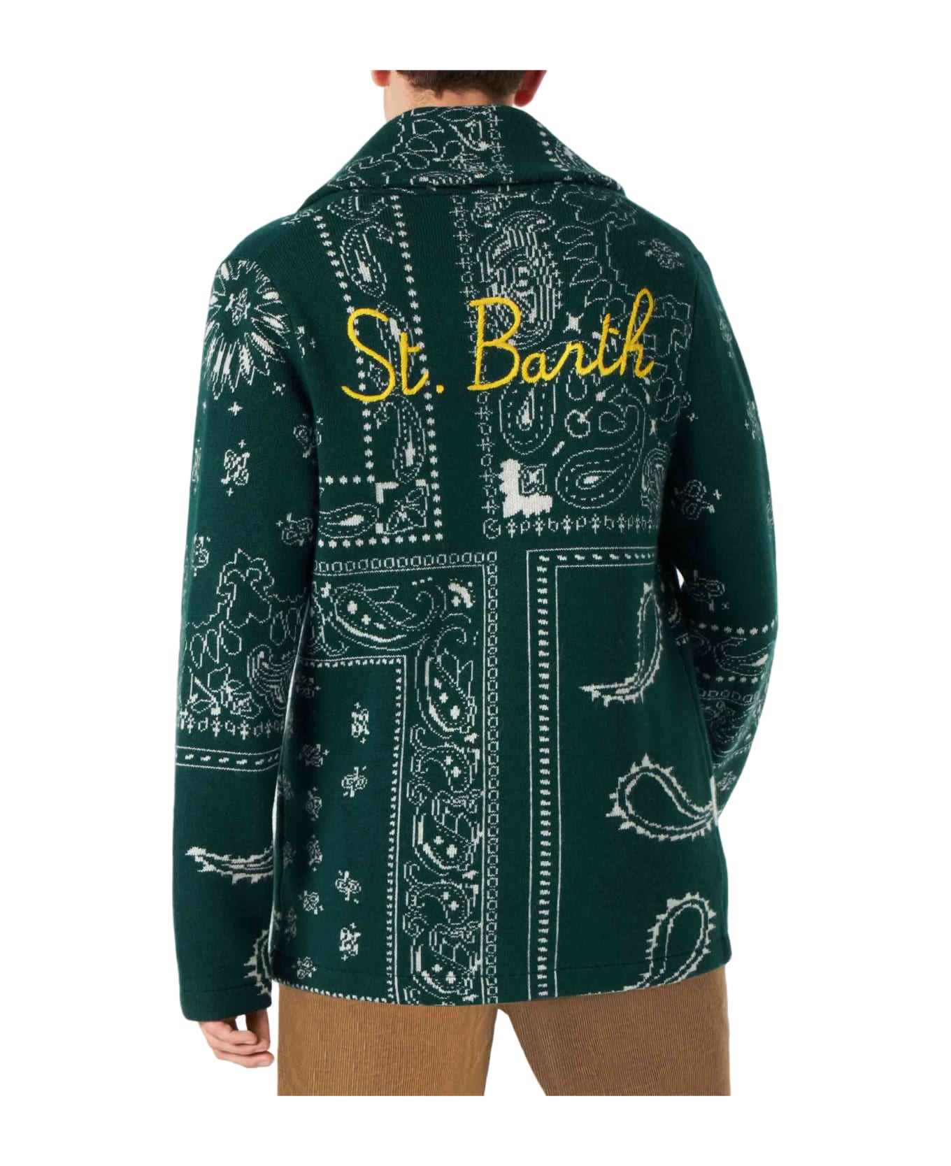 MC2 Saint Barth Man Knit Jacket With Bandanna Print