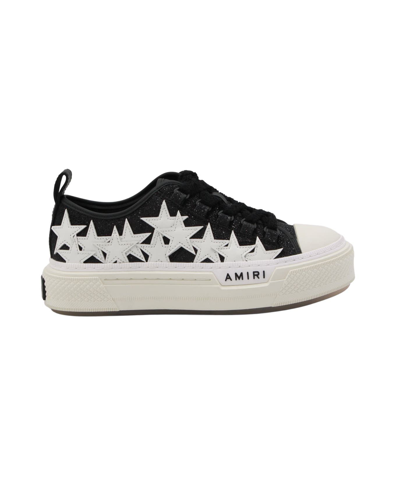 AMIRI Black Leather Stars Court Sneakers - Black