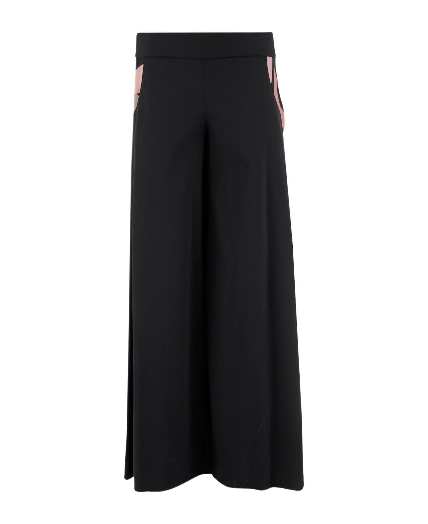 Pucci Pantaloni A Palazzo In Misto Lana - Black