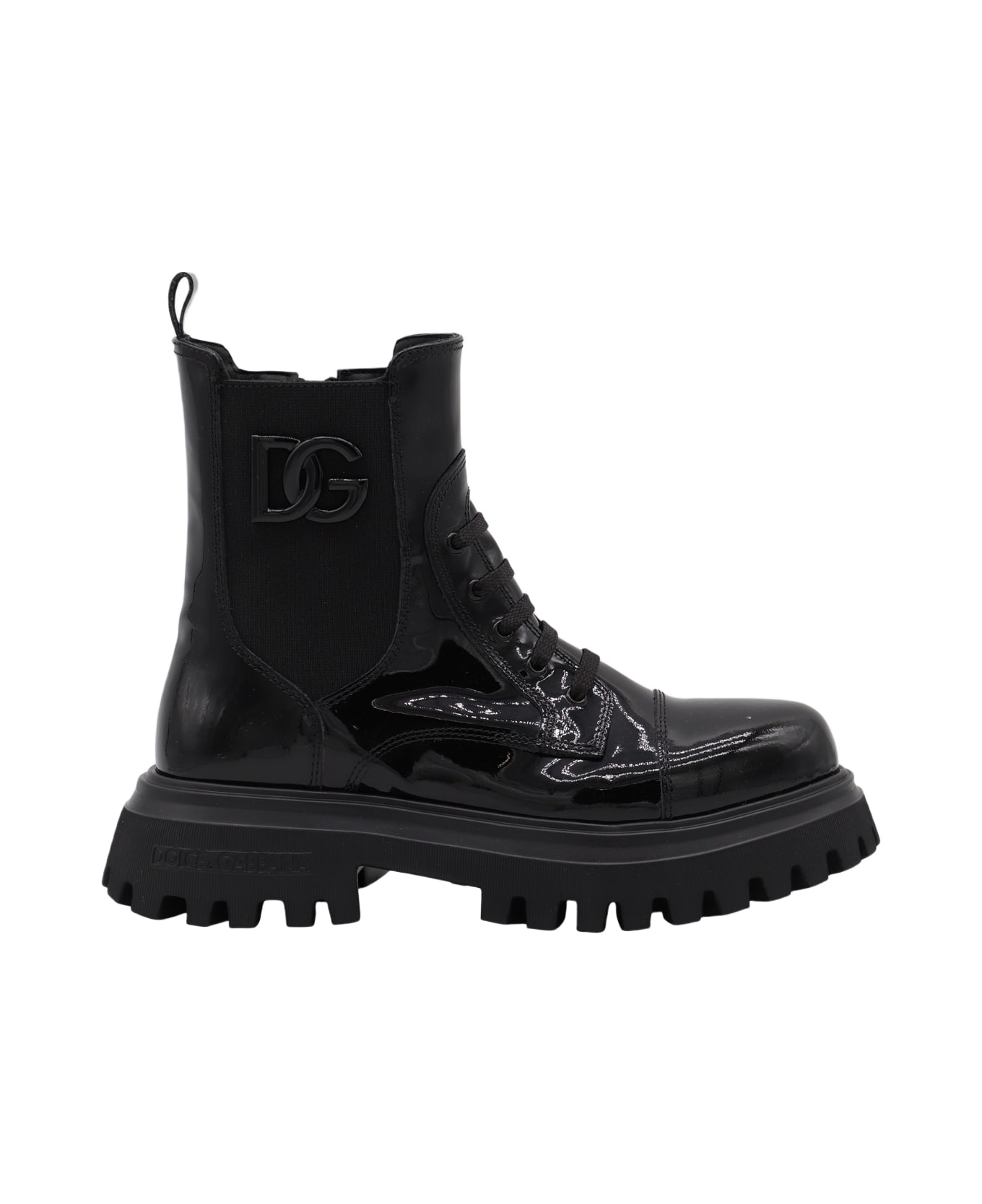 Dolce 
Gabbana Black Leather Boots - Black
