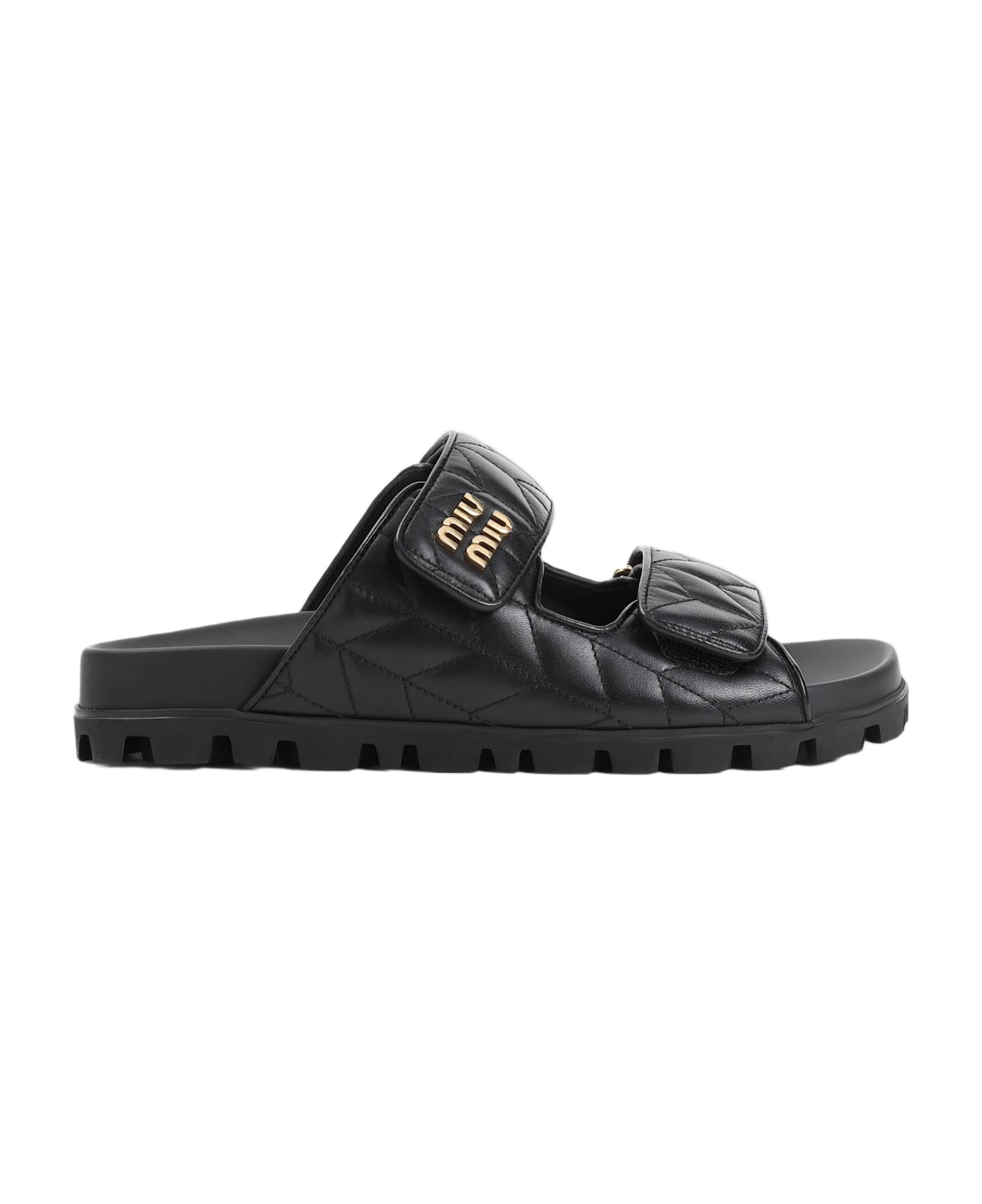 Miu Miu Nappa Leather Sandals - Nero