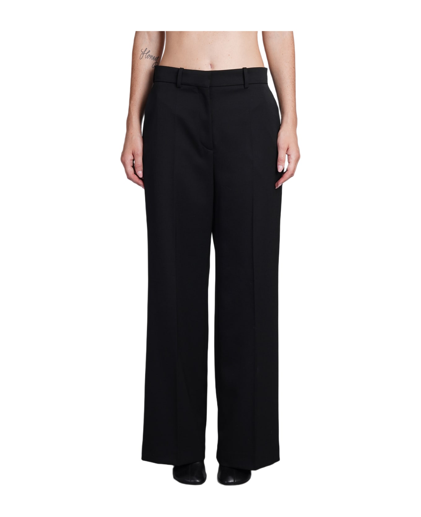 Lanvin High-waisted Wool Trousers - Black