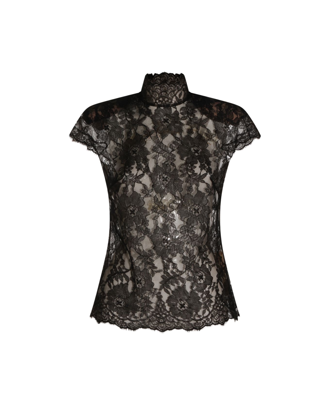 Valentino Black Silk Top - Black