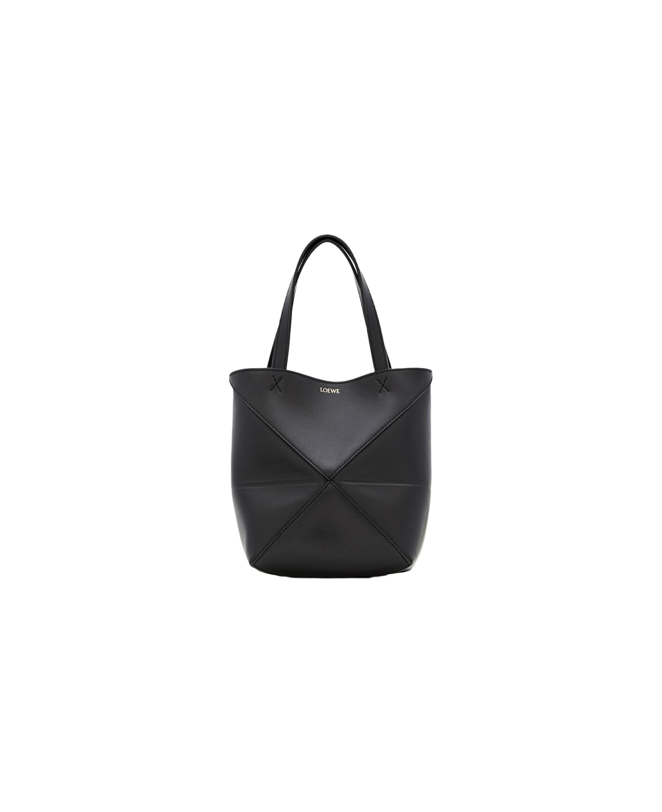 Loewe Mini Puzzle Leather Tote Bag - Black
