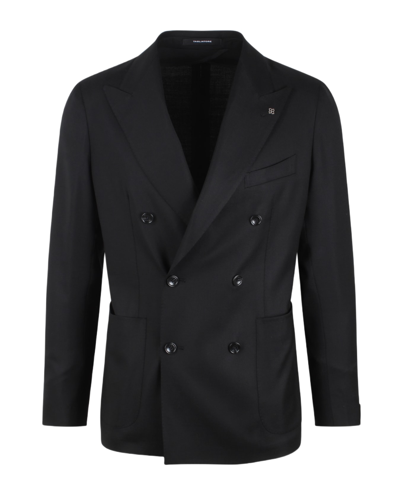 Tagliatore Wool Canvas Double-breasted Blazer - Black コート