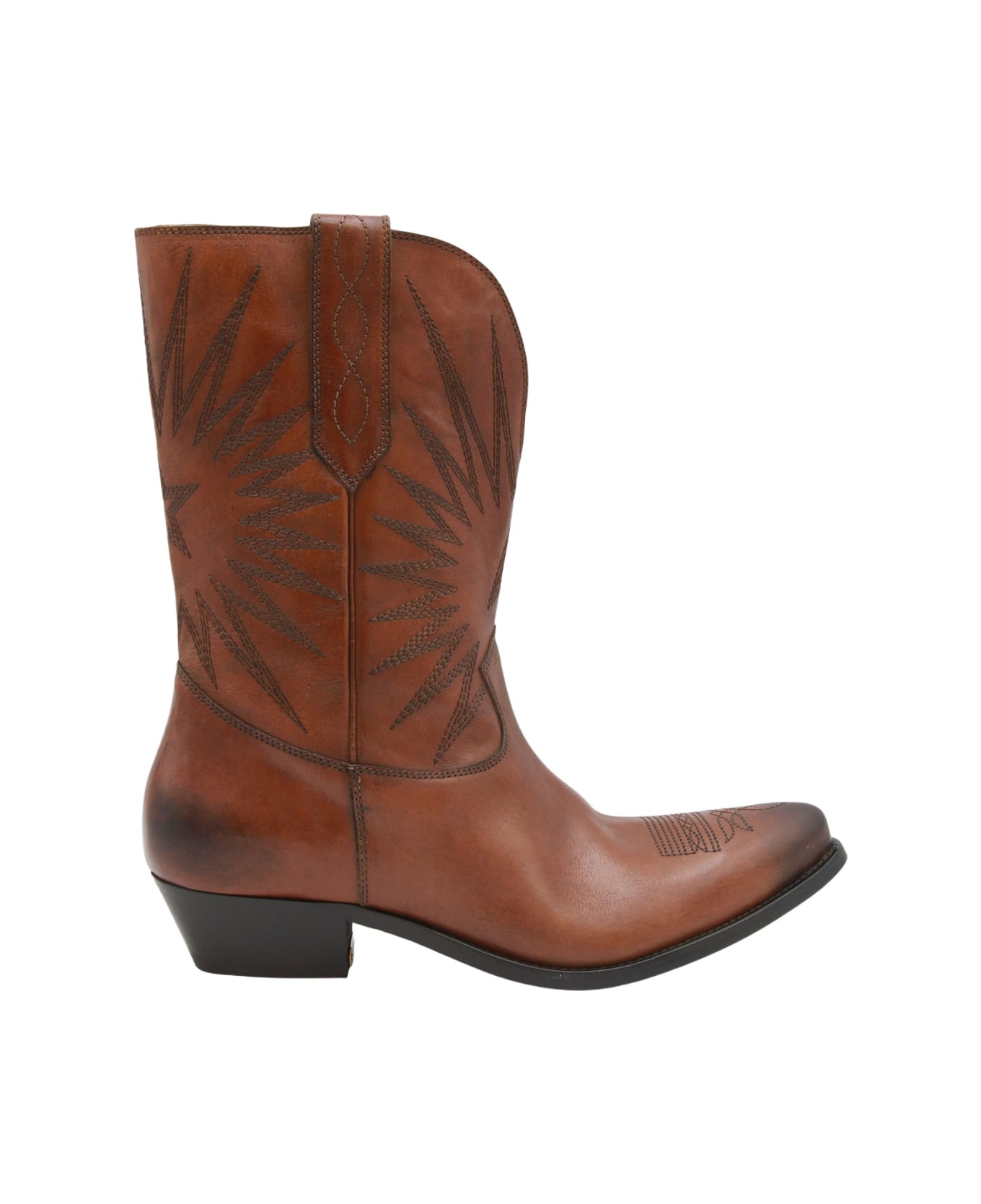 Golden Goose Tan Leather Boots - Brown