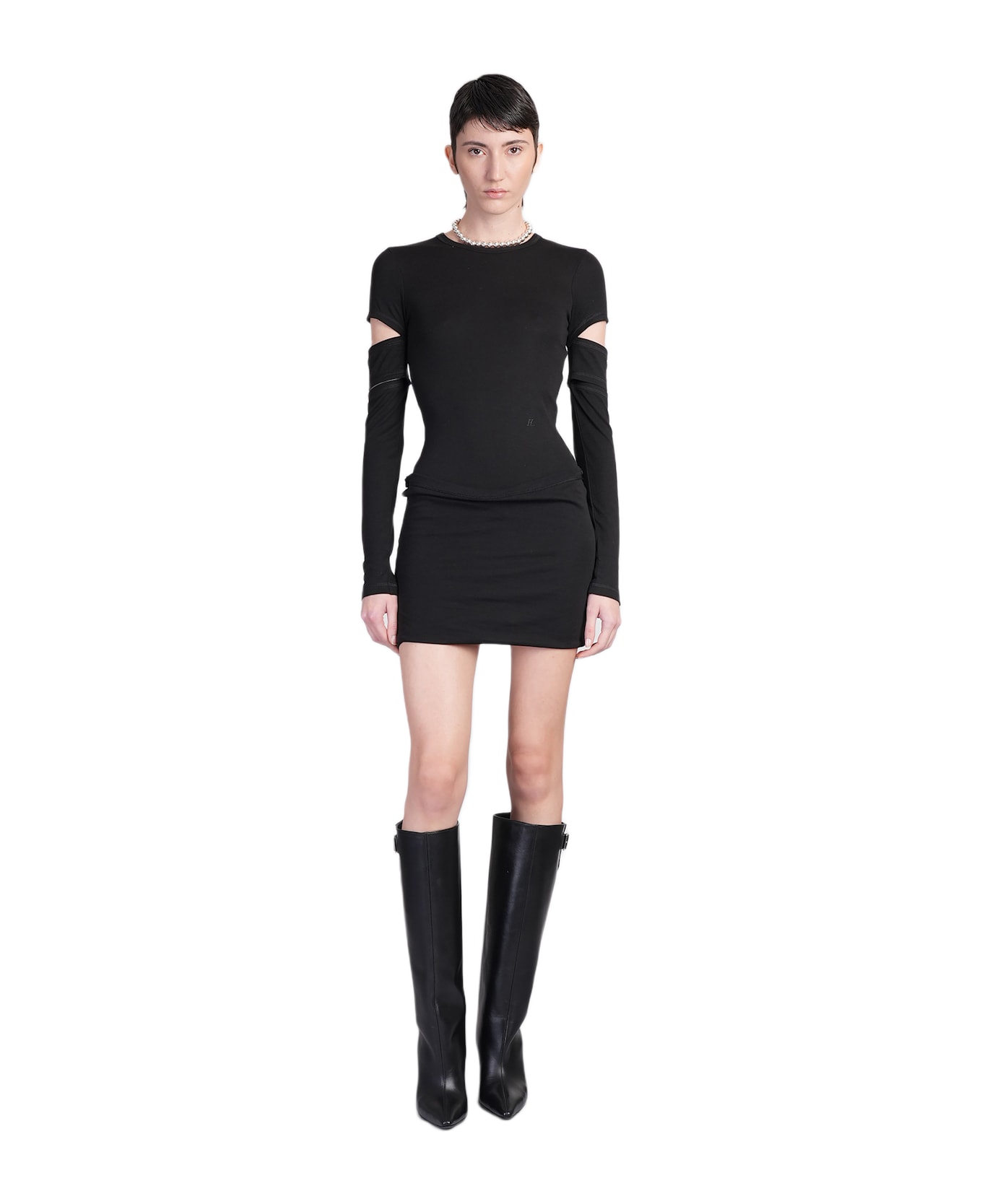 Helmut Lang Dress Woman In Black Cotton - black