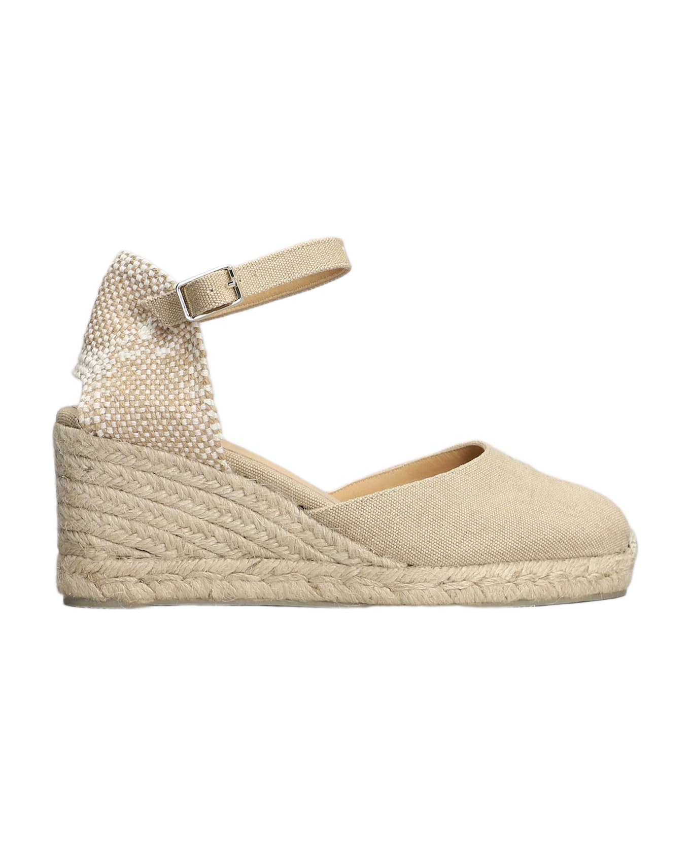 Castañer Carol 6-002 Wedges In Beige Canvas - beige