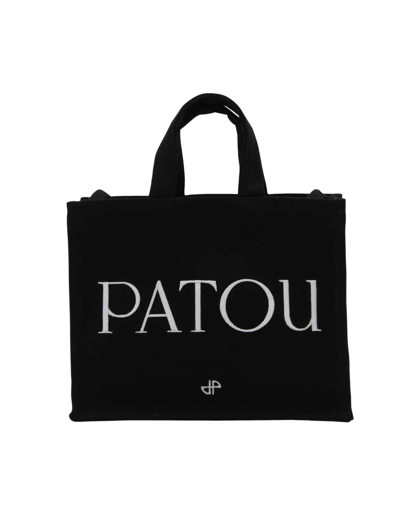 Patou Black Cotton Small Tote Bag - Black