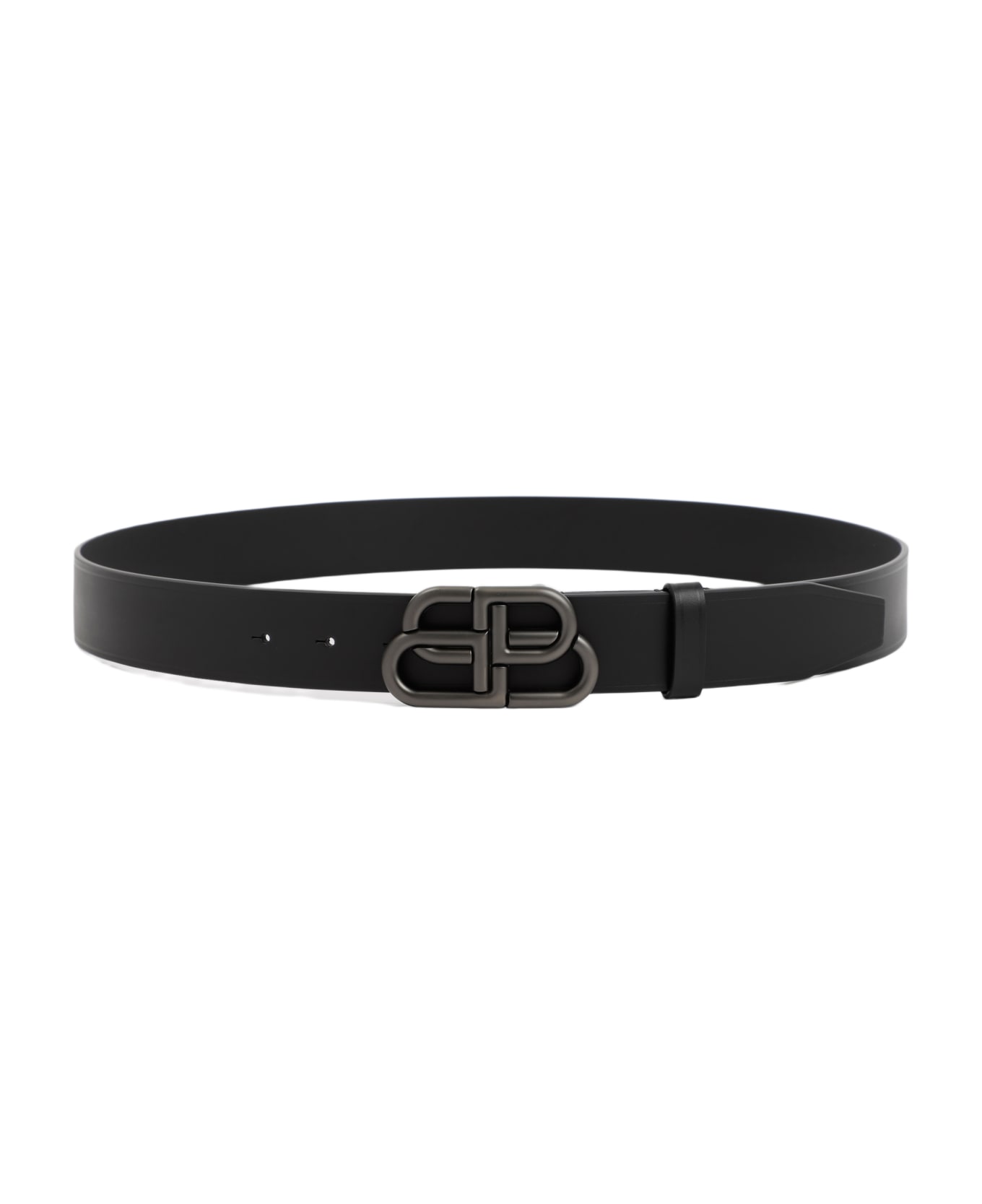 Balenciaga Bb Leather Belt - Black