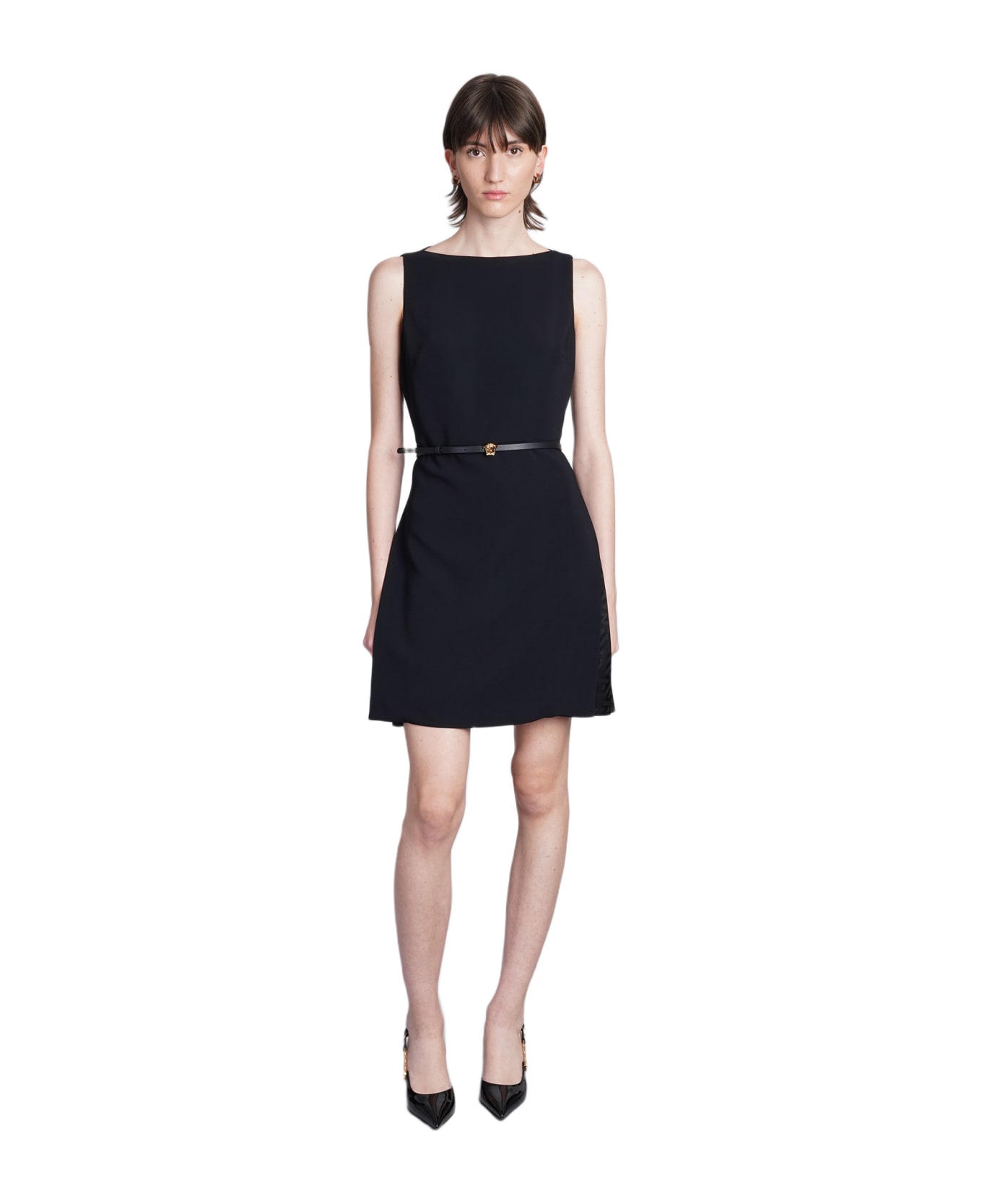Versace Dress In Black Viscose - Black