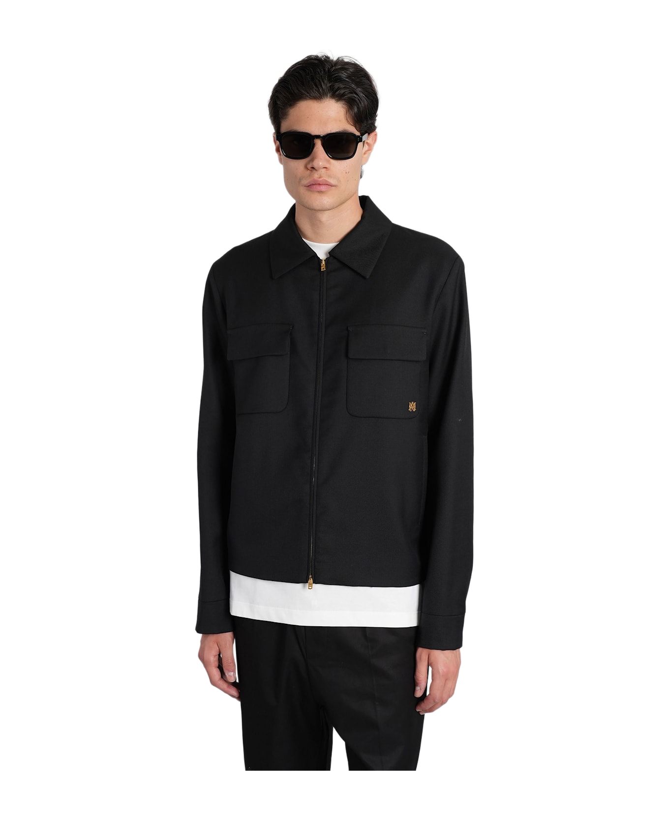 AMIRI Casual Jacket In Black Wool - black