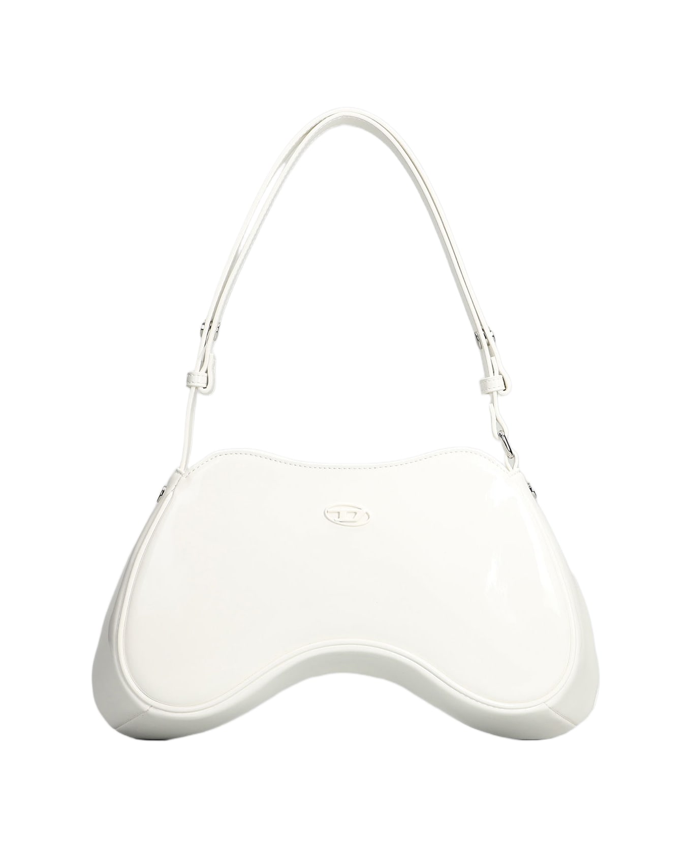 Diesel Play Shoulder Shoulder Bag In White Leather - white