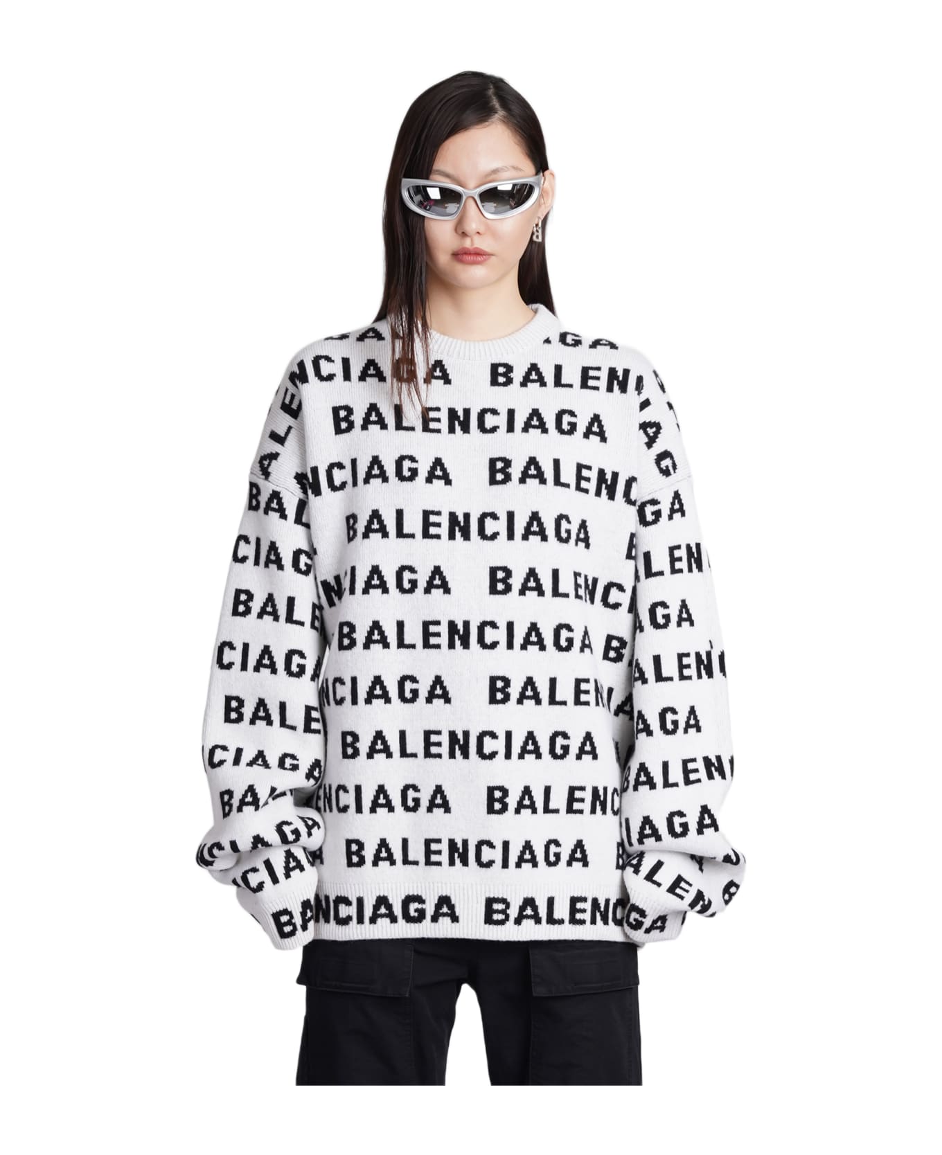 Balenciaga Knitwear In White Wool - white