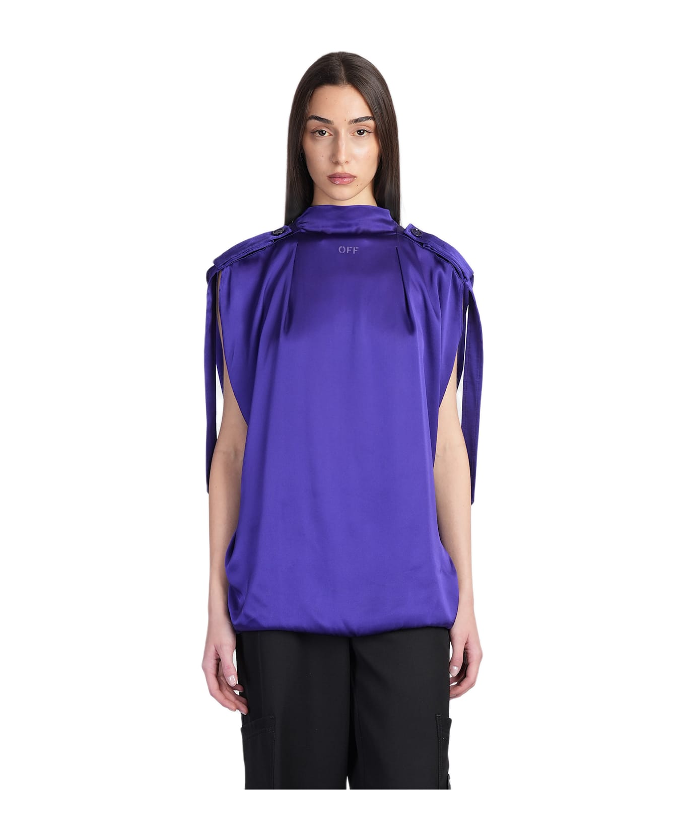 Off-White Topwear In Viola Acetate - Viola
