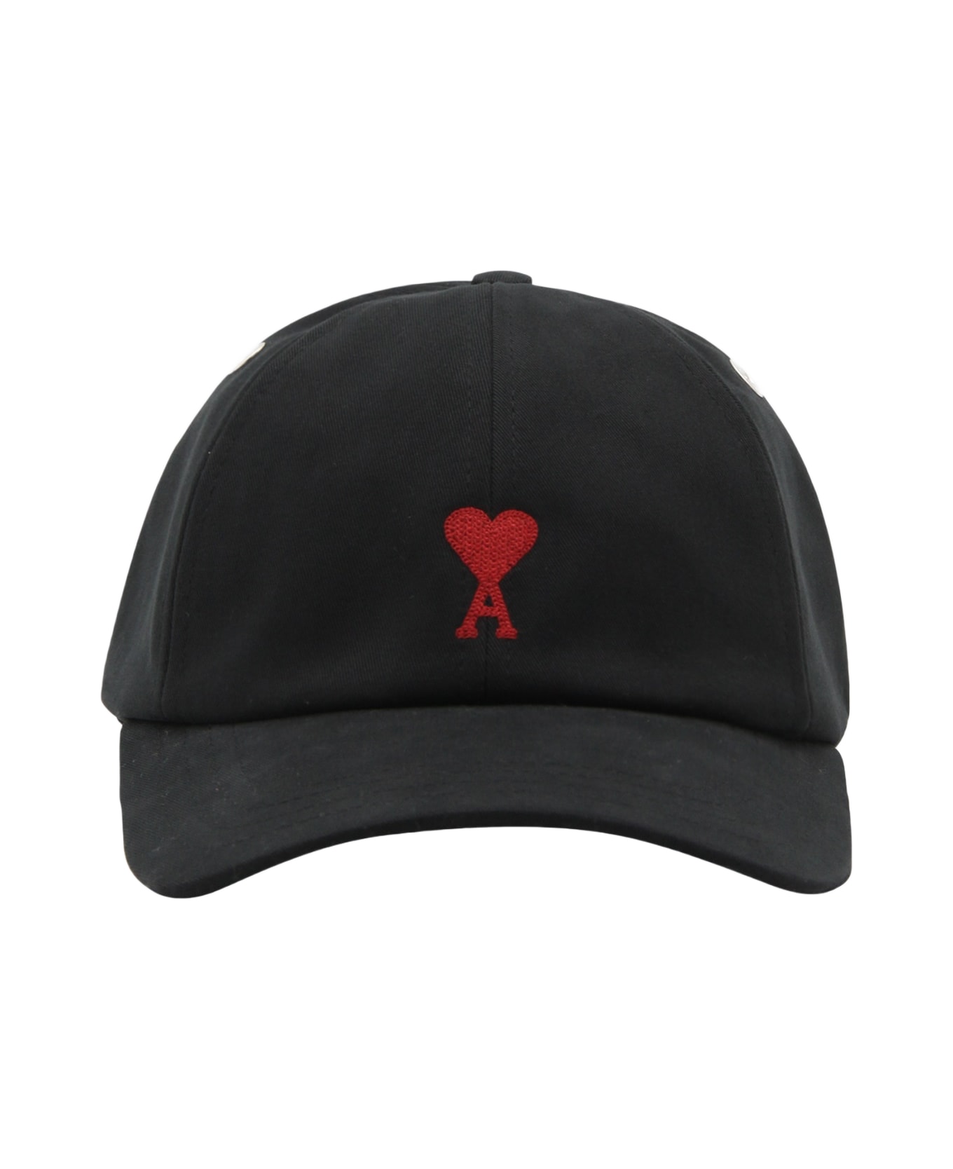 Ami Alexandre Mattiussi Black And Red Cotton Ami De Coeur Baseball Cap - Black