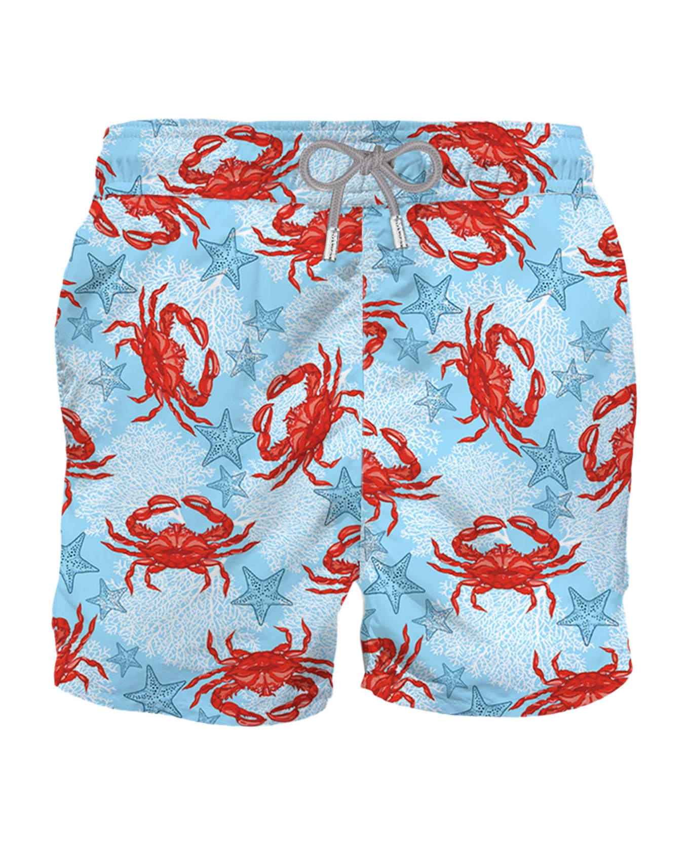 MC2 Saint Barth Light Blue Mid-length Swim Shorts With Crab Print スイムトランクス