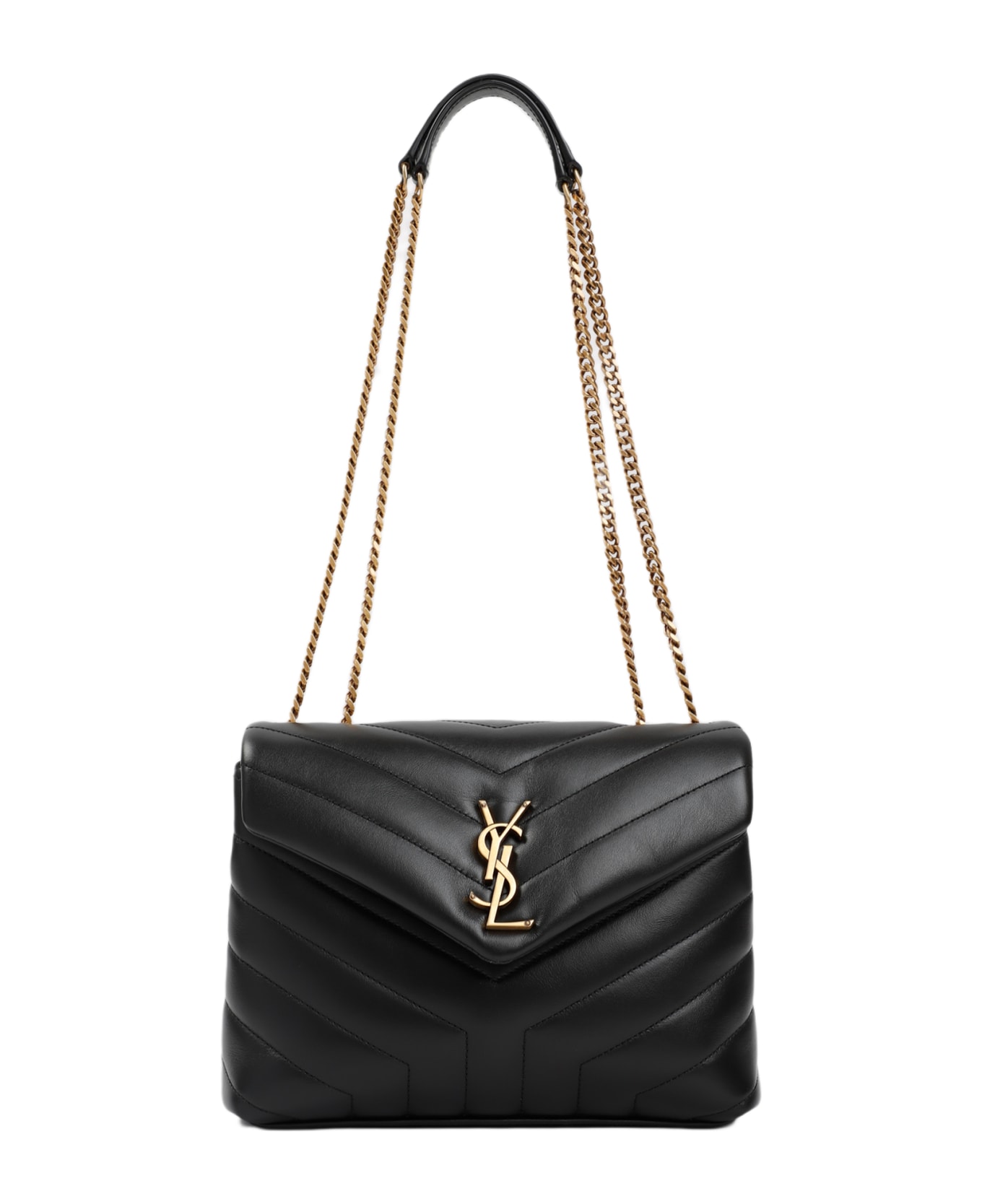 Saint Laurent Leather Loulou Bag - Nero