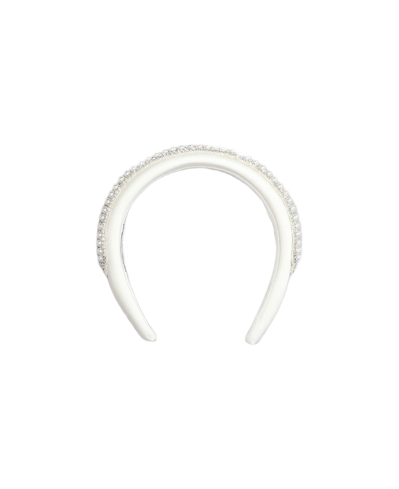 self-portrait Hairs In White Polyester - white