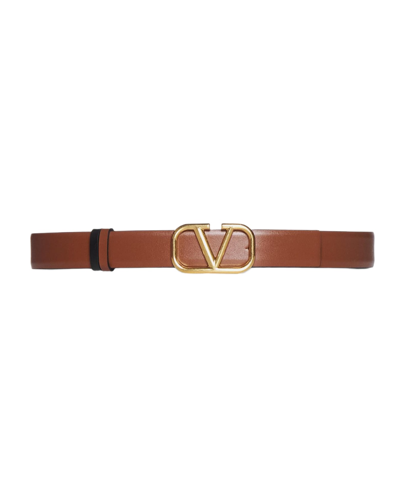 Valentino Garavani Vlogo Leather Reversible Belt - Brown