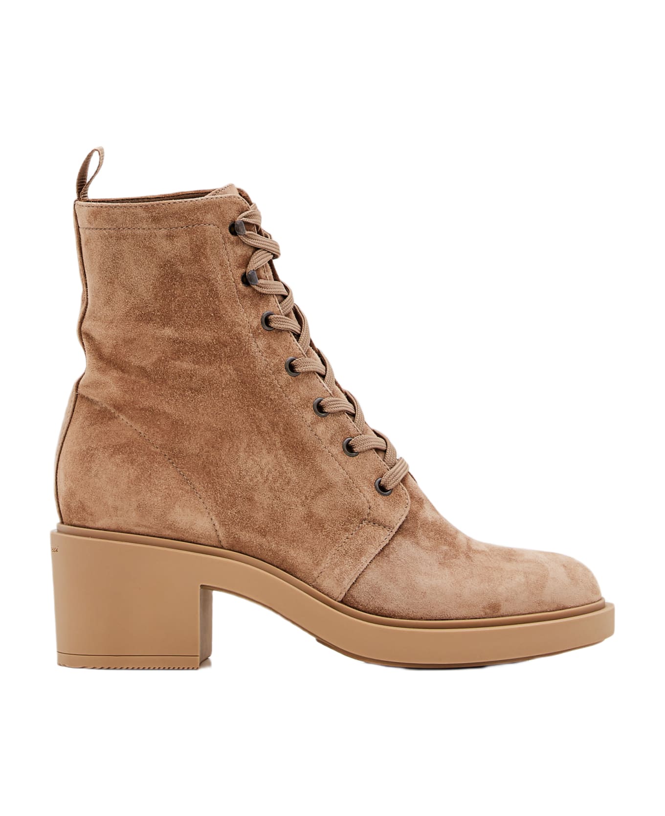 Gianvito Rossi Foster Lace-up Suede Boots - Brown