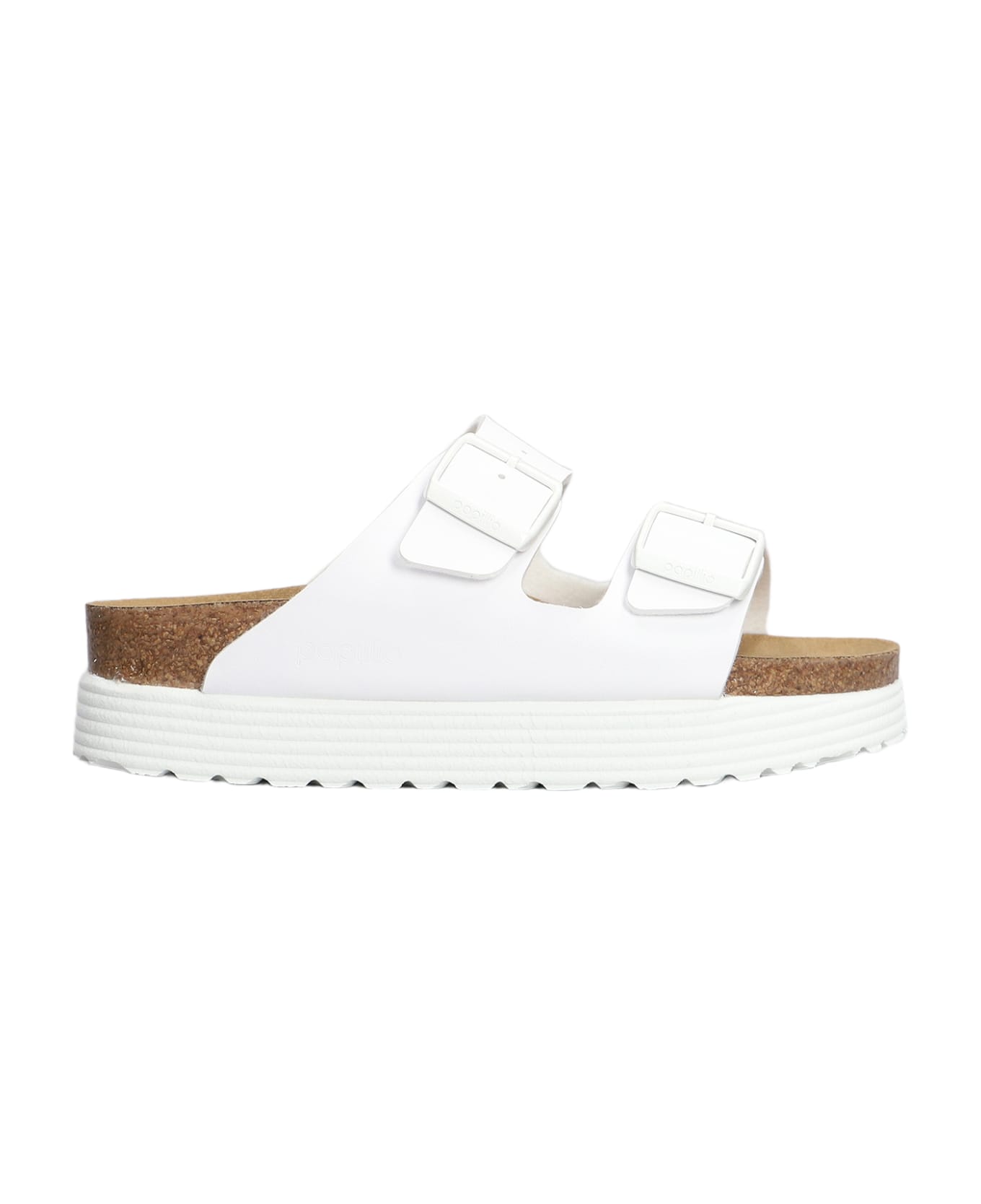 Birkenstock 'arizona Vegan' Platform Sandals - White