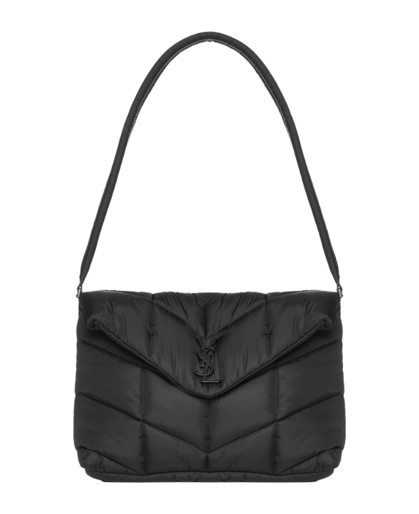 Saint Laurent Quilted Nylon Puffer Shoulder Bag - BLACK