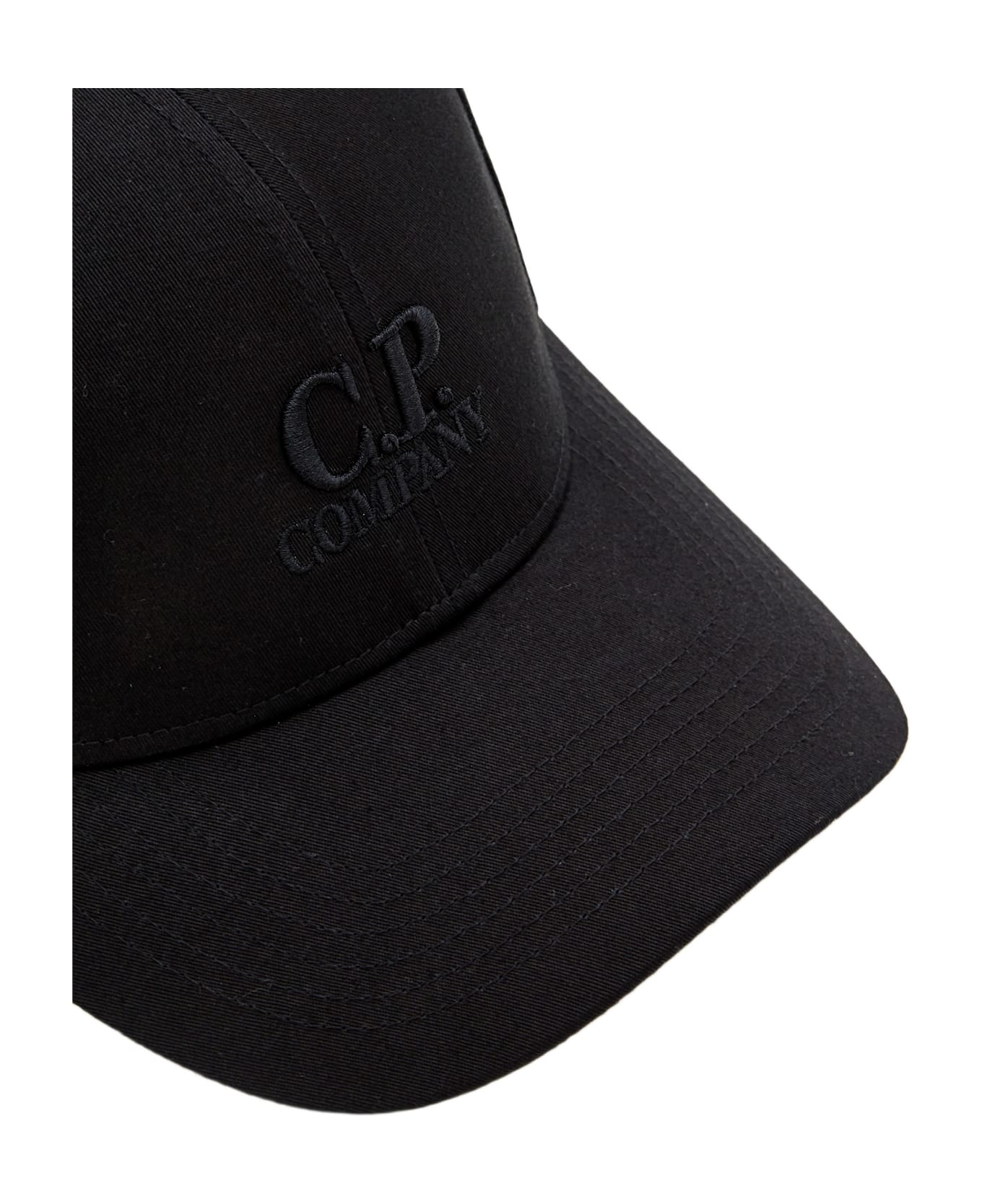 C.P. Company Gabardine Logo Cap - Black