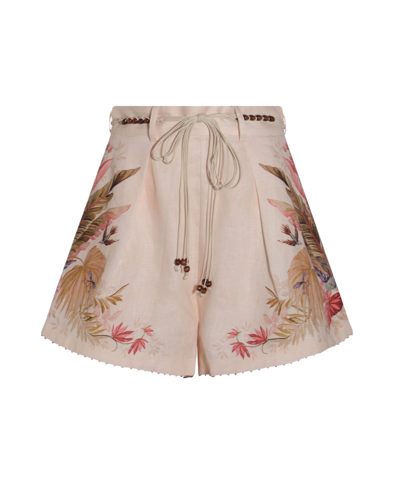 Zimmermann Cream Linen Shorts - Beige
