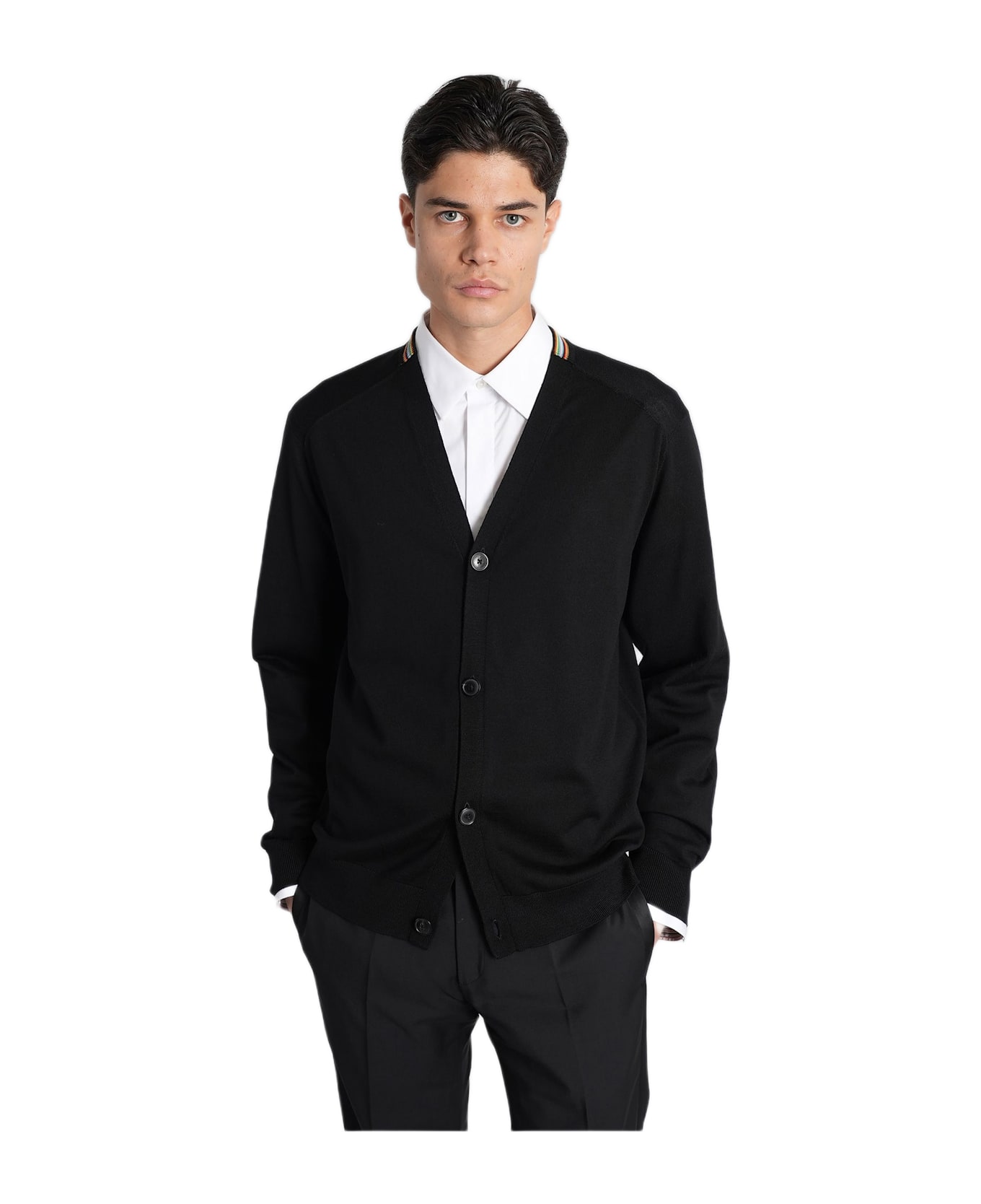 Paul Smith Cardigan In Black Wool - black