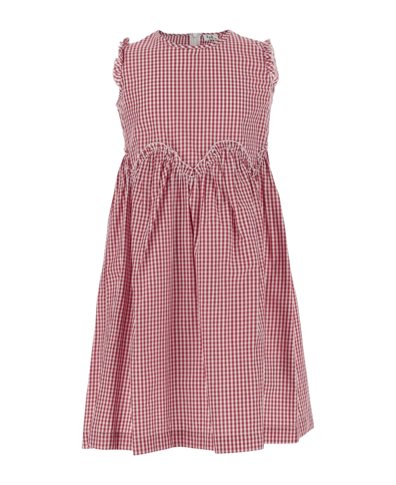 Il Gufo Cotton Dress With Vichy Print - Red