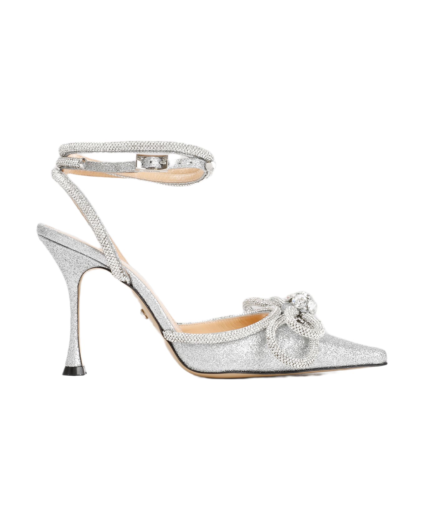 Mach & Mach Double Bow High Heels - Silver