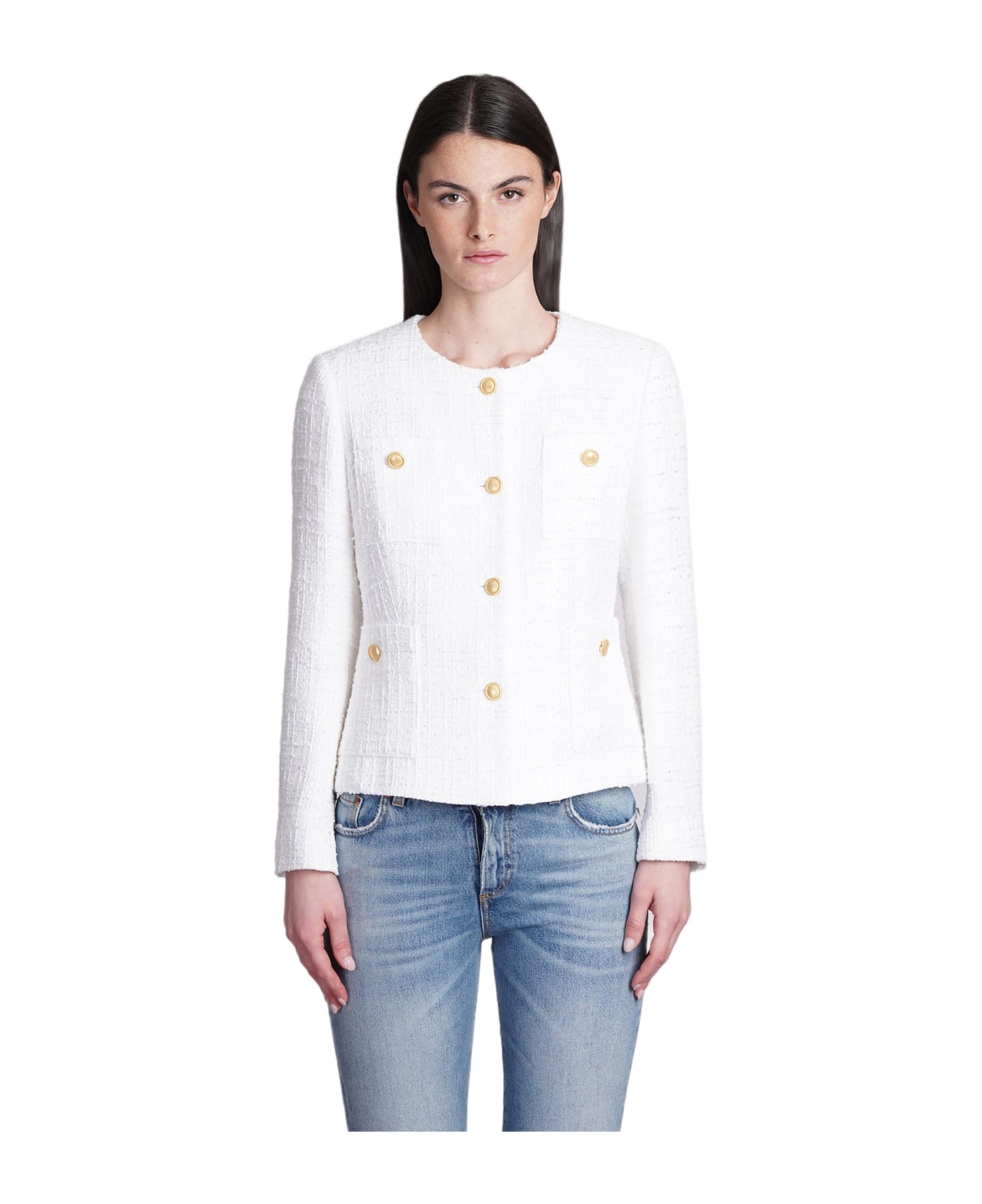 Tagliatore 0205 Beverly Casual Jacket In White Cotton - white