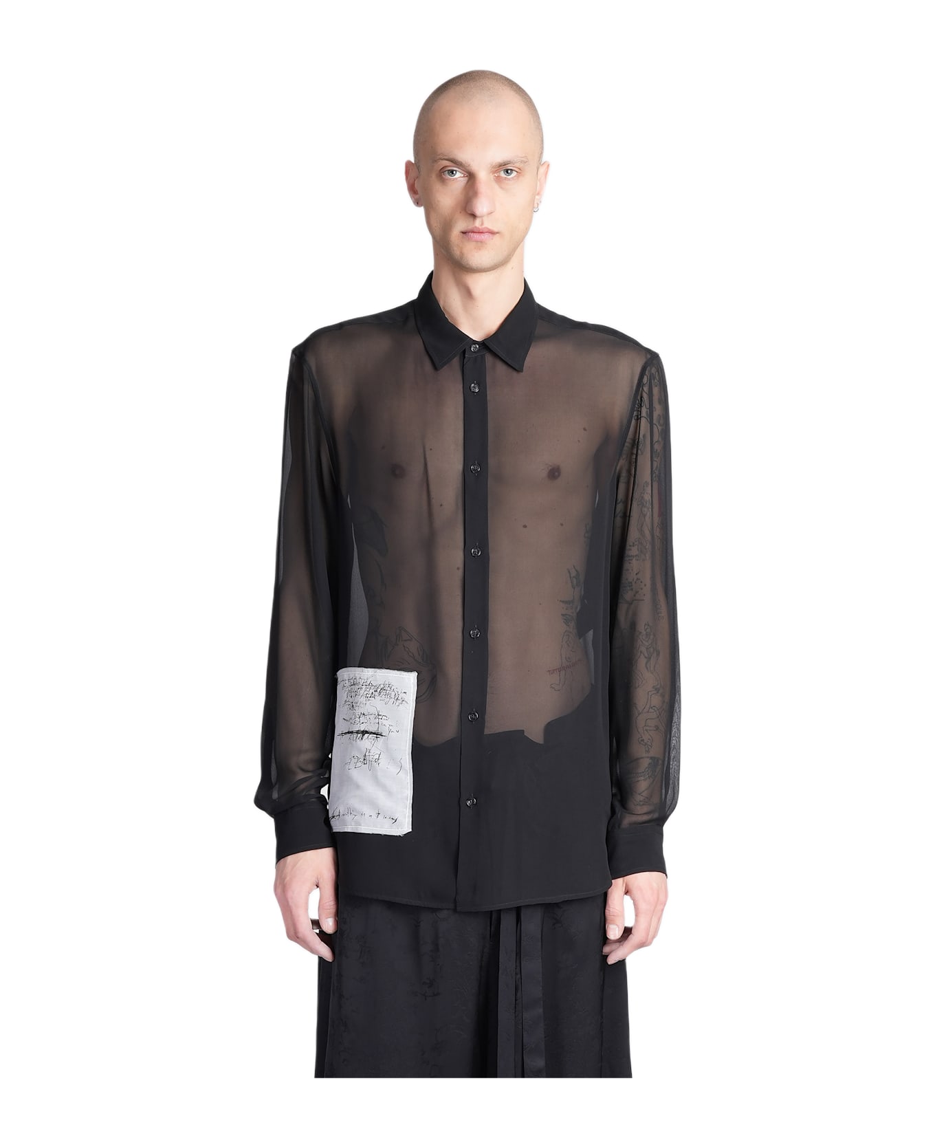 Ann Demeulemeester Andre Shirt In Black Silk - black