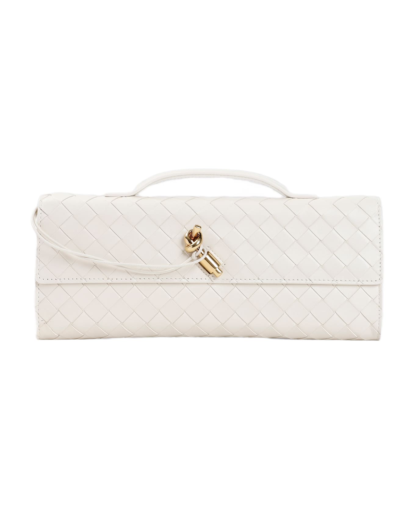 Bottega Veneta Andiamo Long Intreccio Clutch - Sea Salt