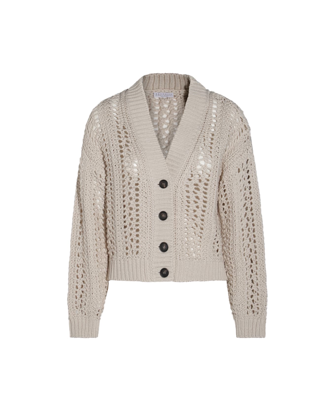 Brunello Cucinelli Beige Cotton Knitwear - Beige