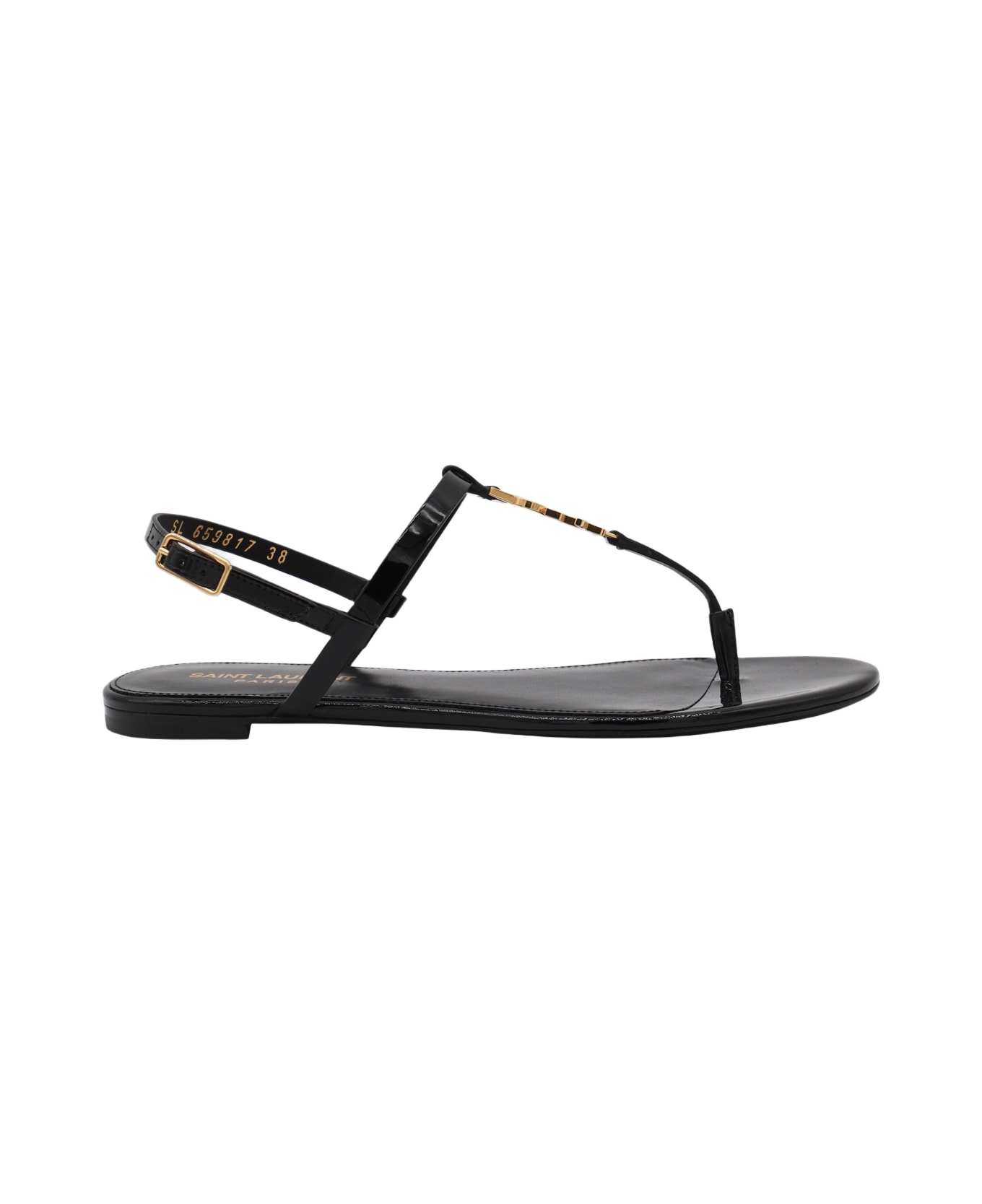 Saint Laurent Black Cassandra Flats - Black