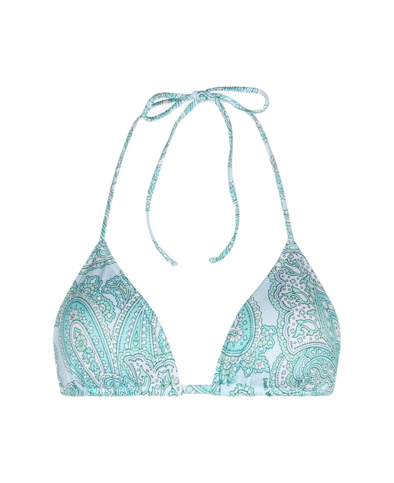 MC2 Saint Barth Woman Water Green Paisley Triangle Top Swimsuit Leah - VERDE ACQUA