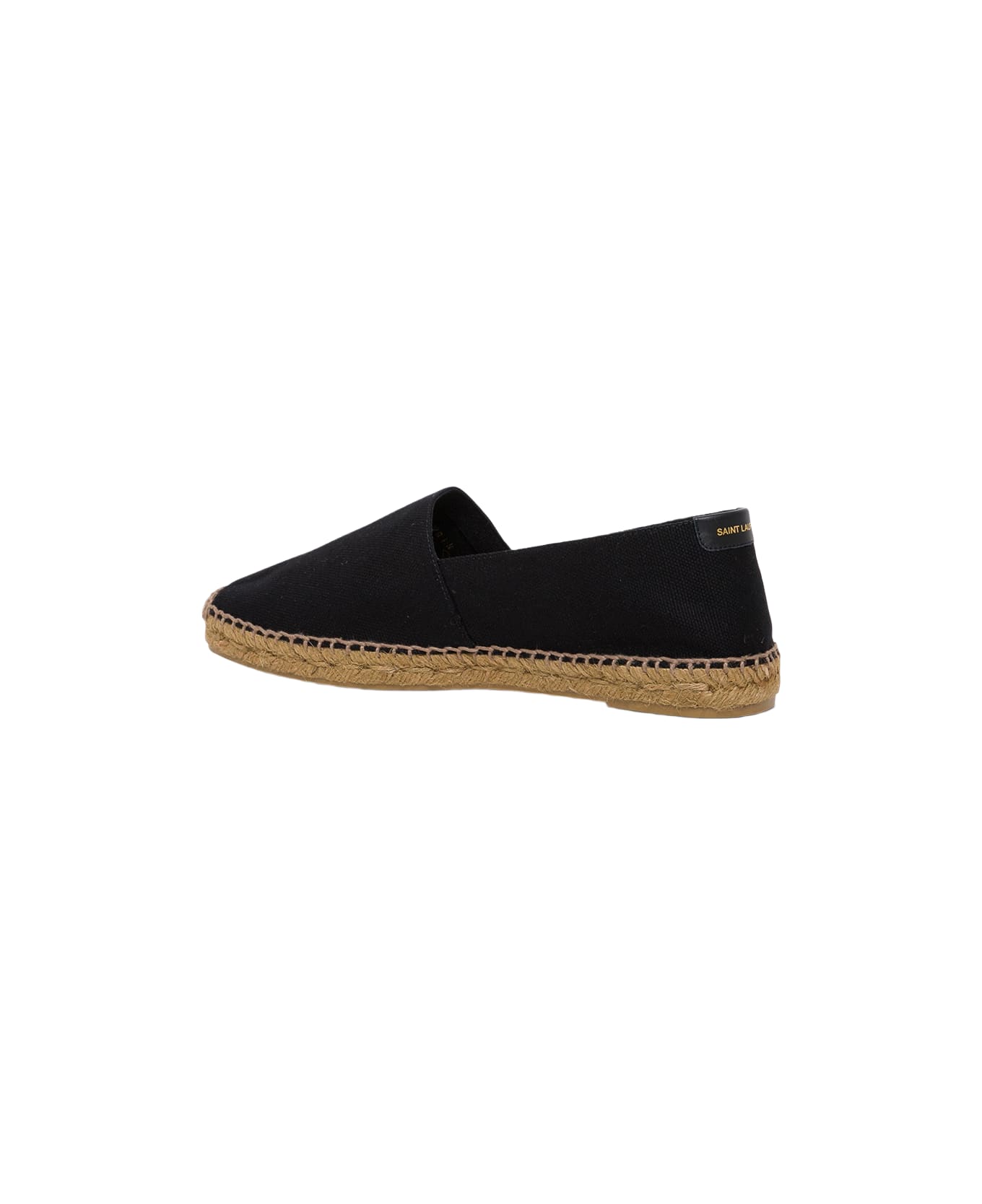 Saint Laurent Man's Canvas Espadrilles With Side Logo - Black