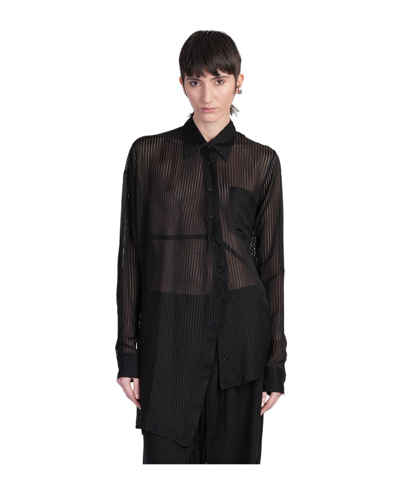 Ann Demeulemeester Daria Shirt In Black Viscose - black
