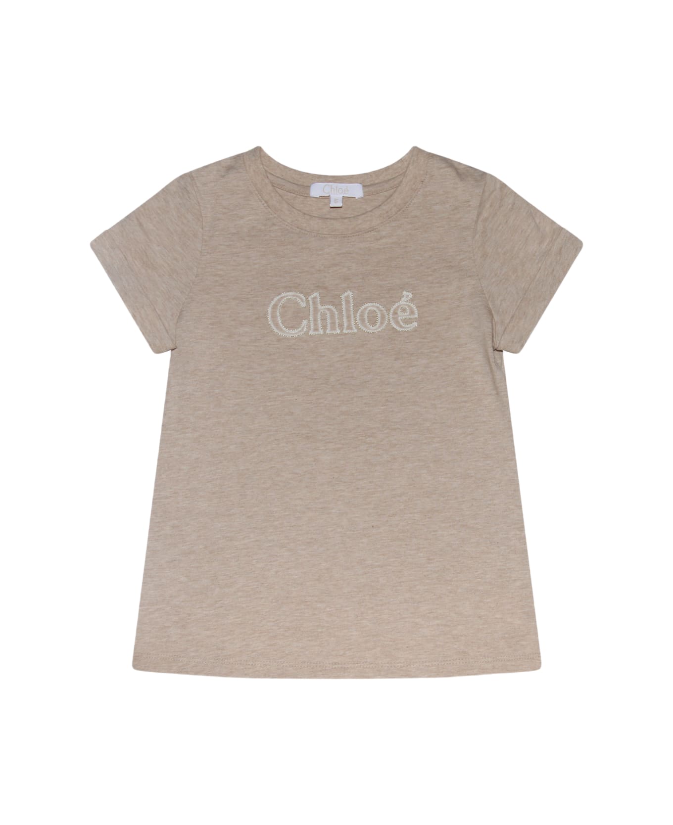 Chloé Beige Cotton T-shirt - BEIGE ANTICO