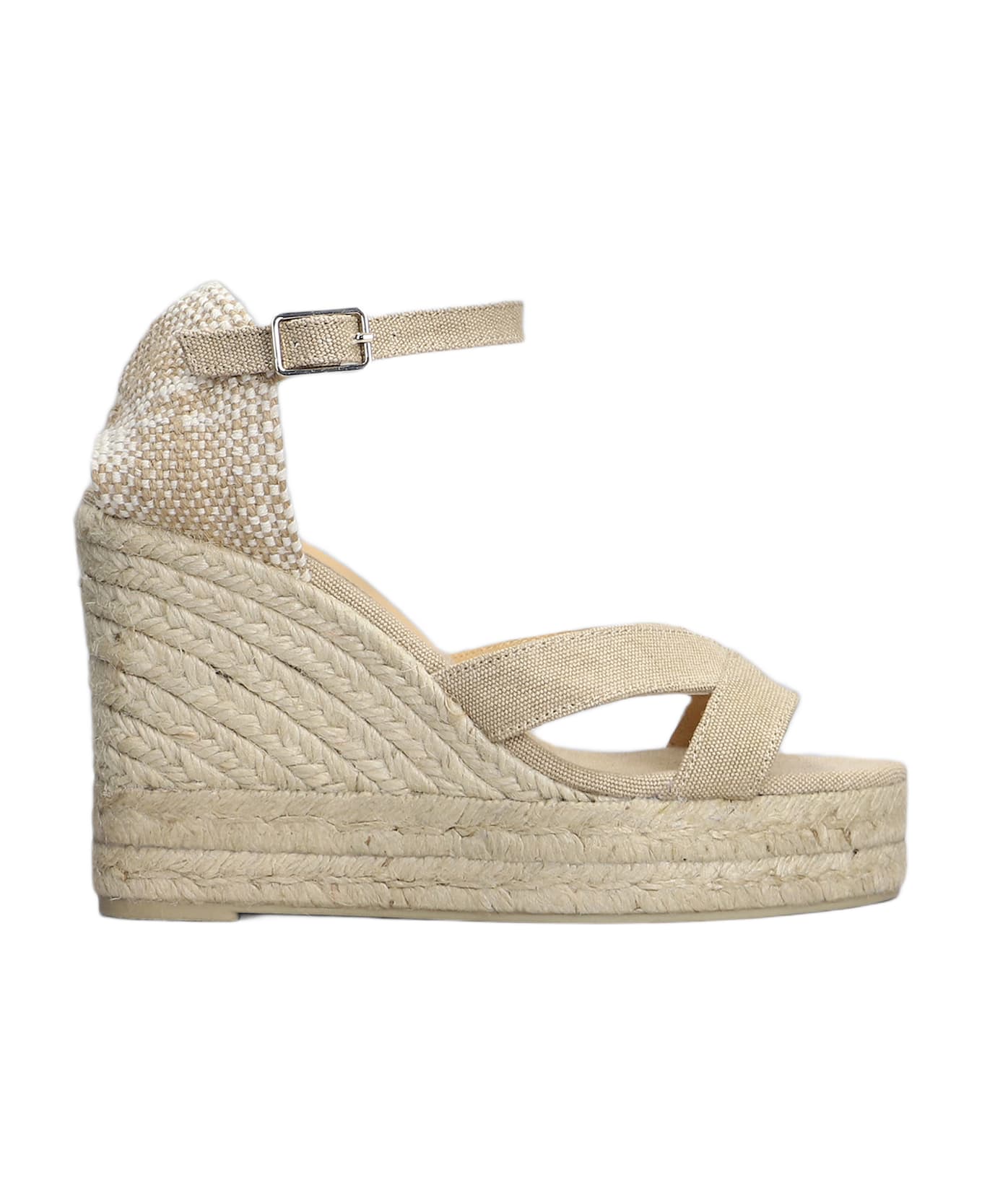 Castañer Bruna-8ed-002 Wedges In Beige Canvas - beige