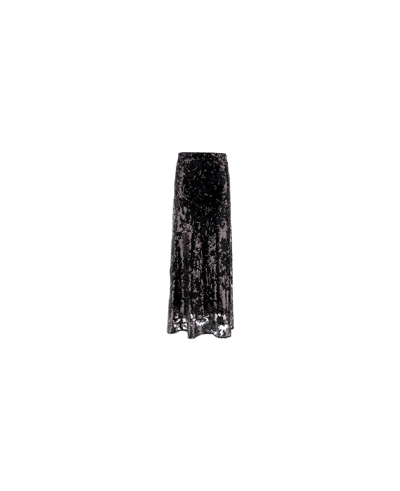 Herno Gonna In Pizzo E Paillettes - Nero