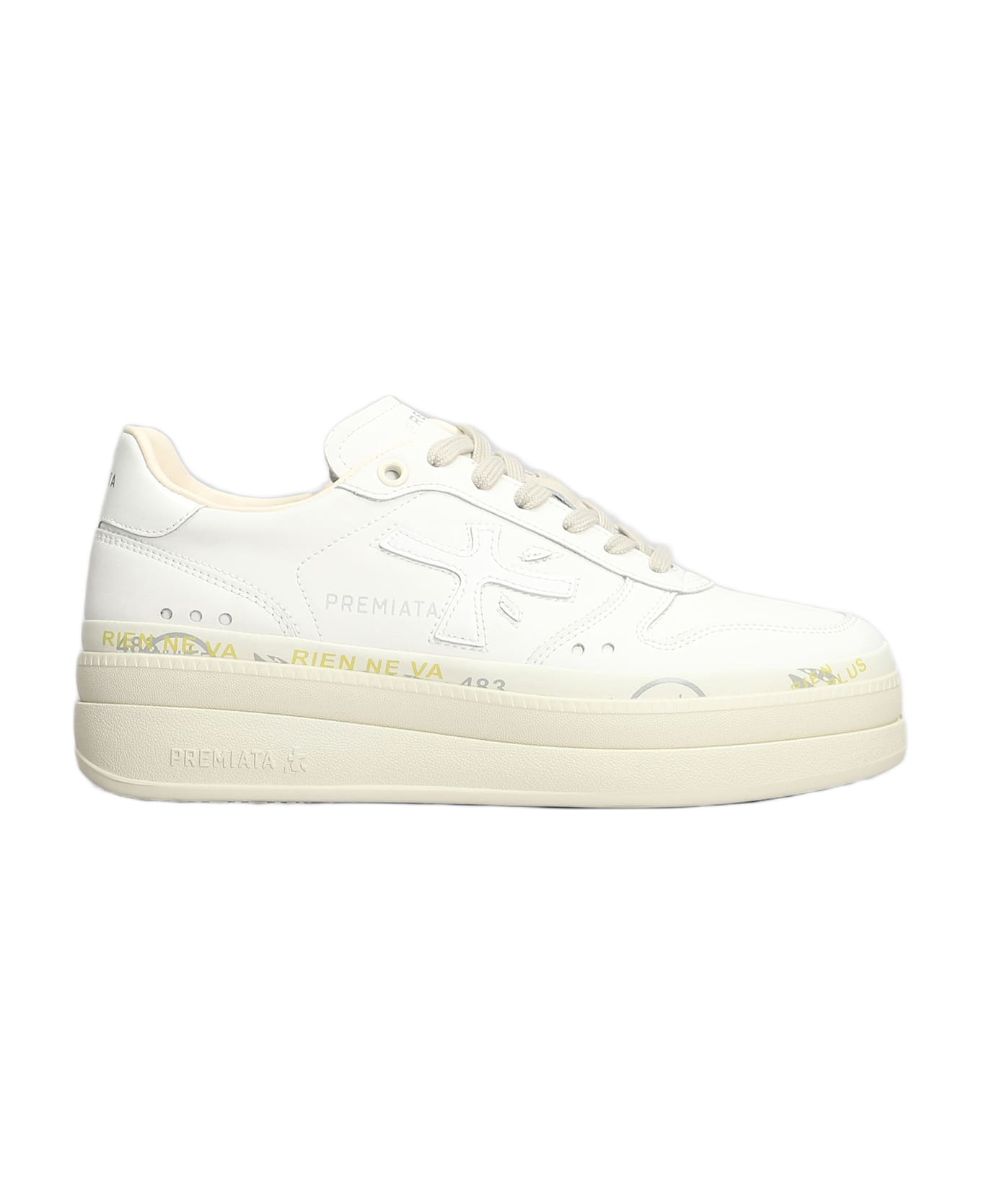 Premiata Micol Sneakers In White Leather - white