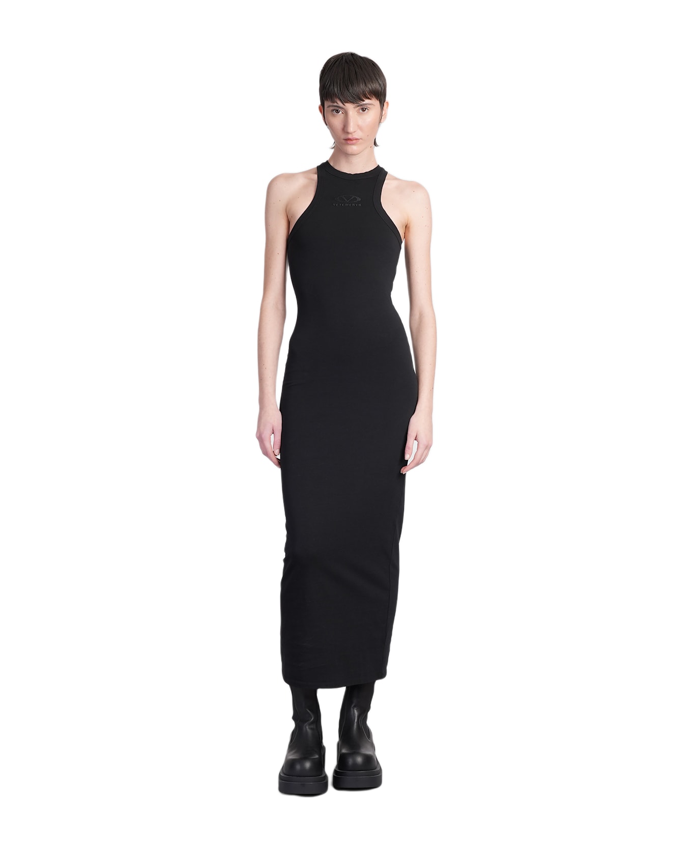 VETEMENTS Long Dress In Black Cotton - black