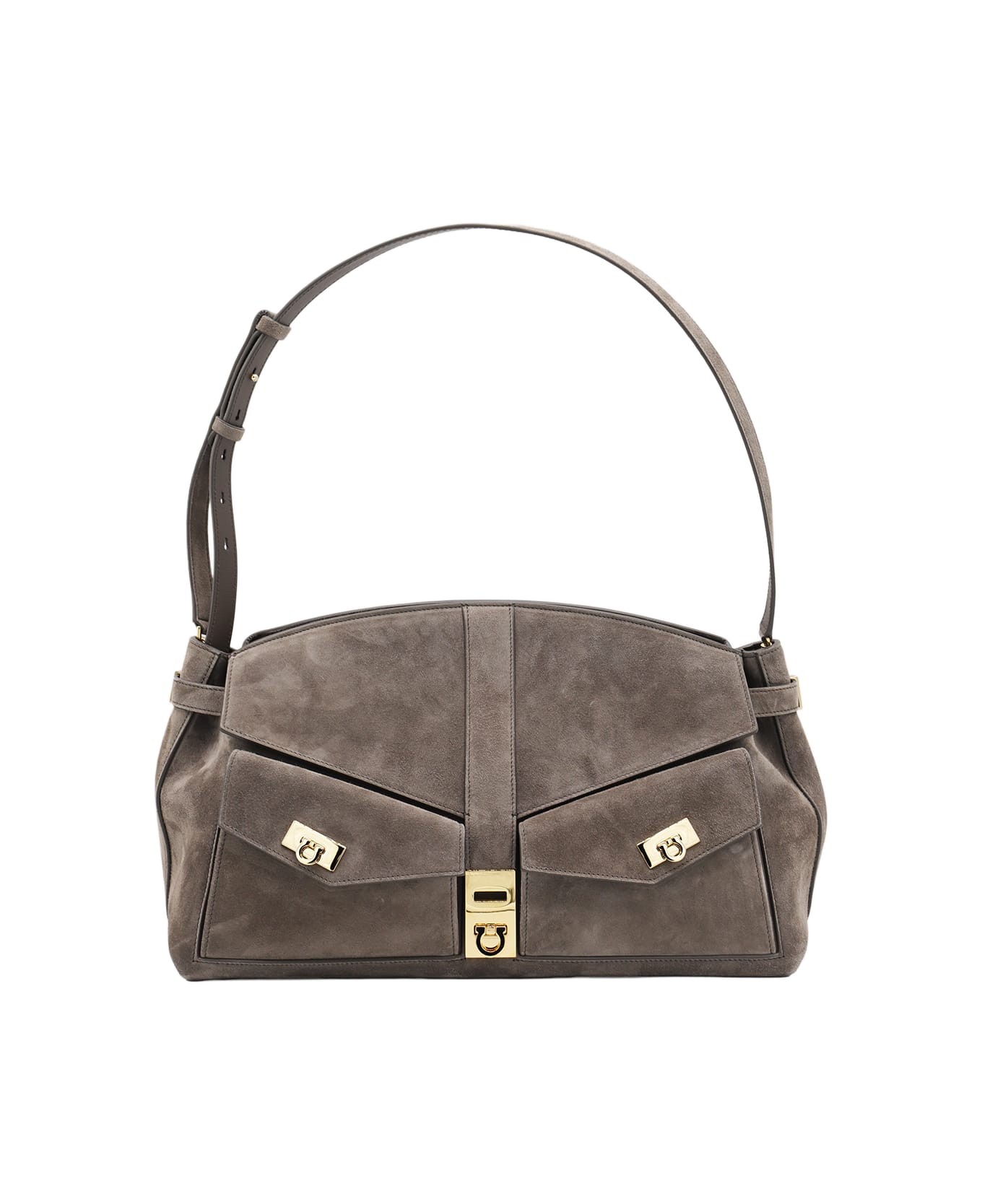 Ferragamo Brown Leather Hug Multipocket (l) - Brown
