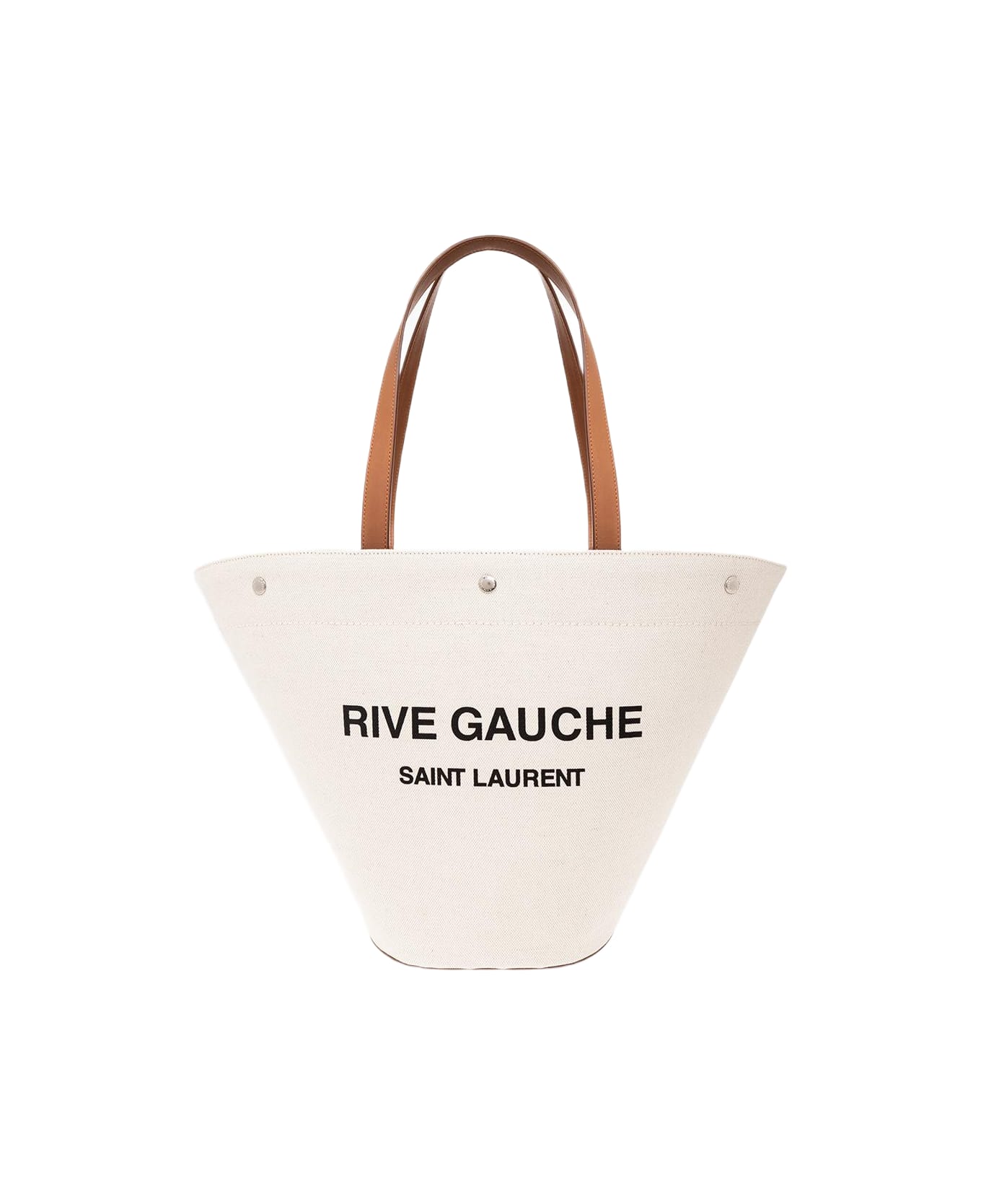 Saint Laurent Rive Gauche Shopper Bag - Greggio/nero/brick トートバッグ