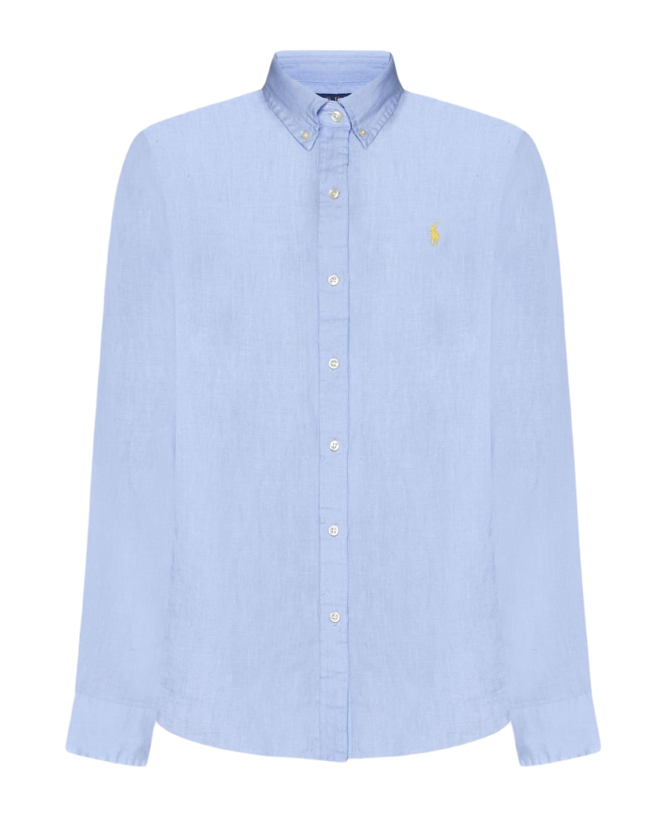 Polo Ralph Lauren Logo Linen Shirt - Blue
